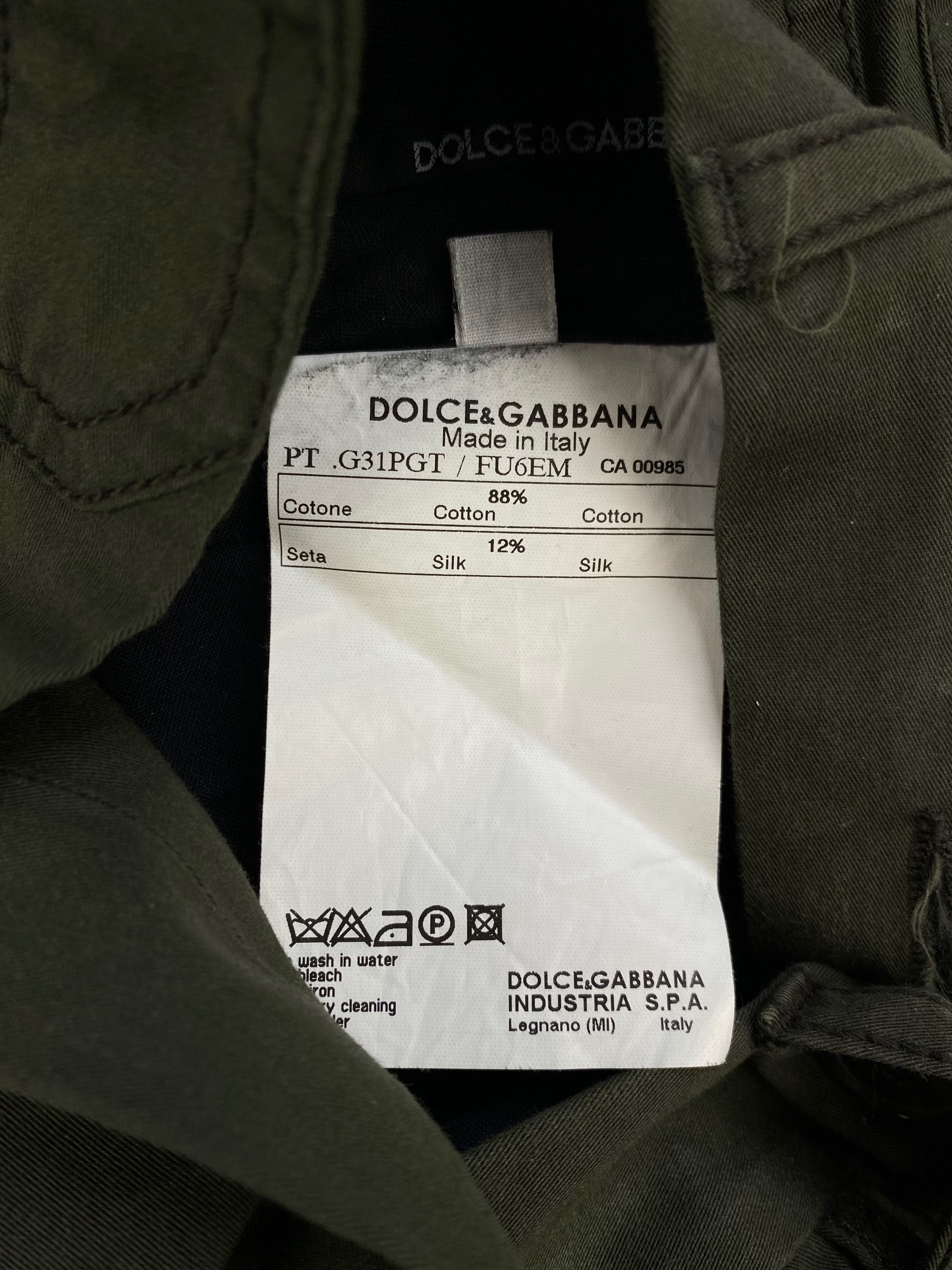 2000’s Dolce &amp; Gabbana Multi Cargo Pocket Olive Green Pants