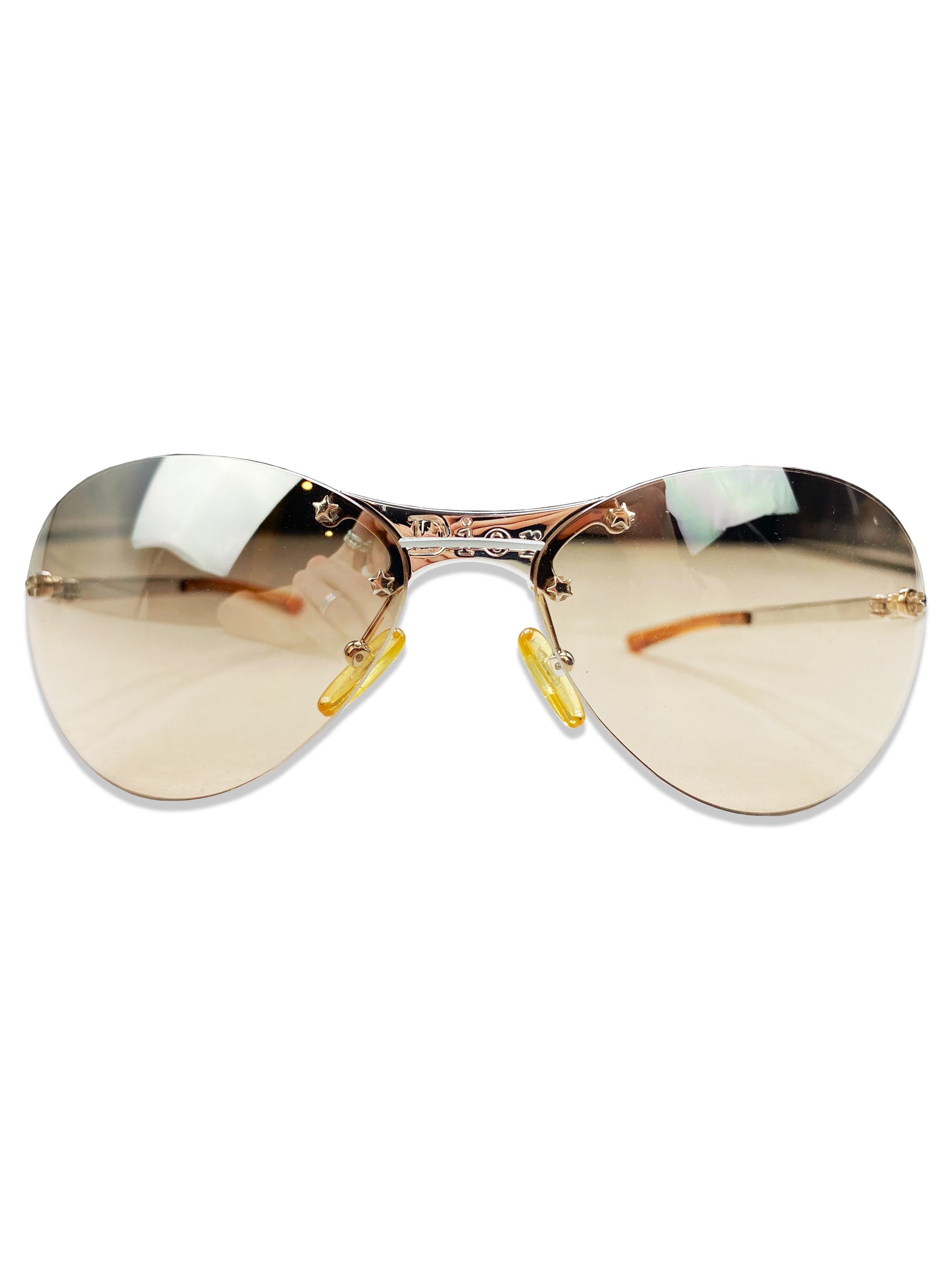 2000’s Dior Star Motif Rounded Warm Tint Sunglasses