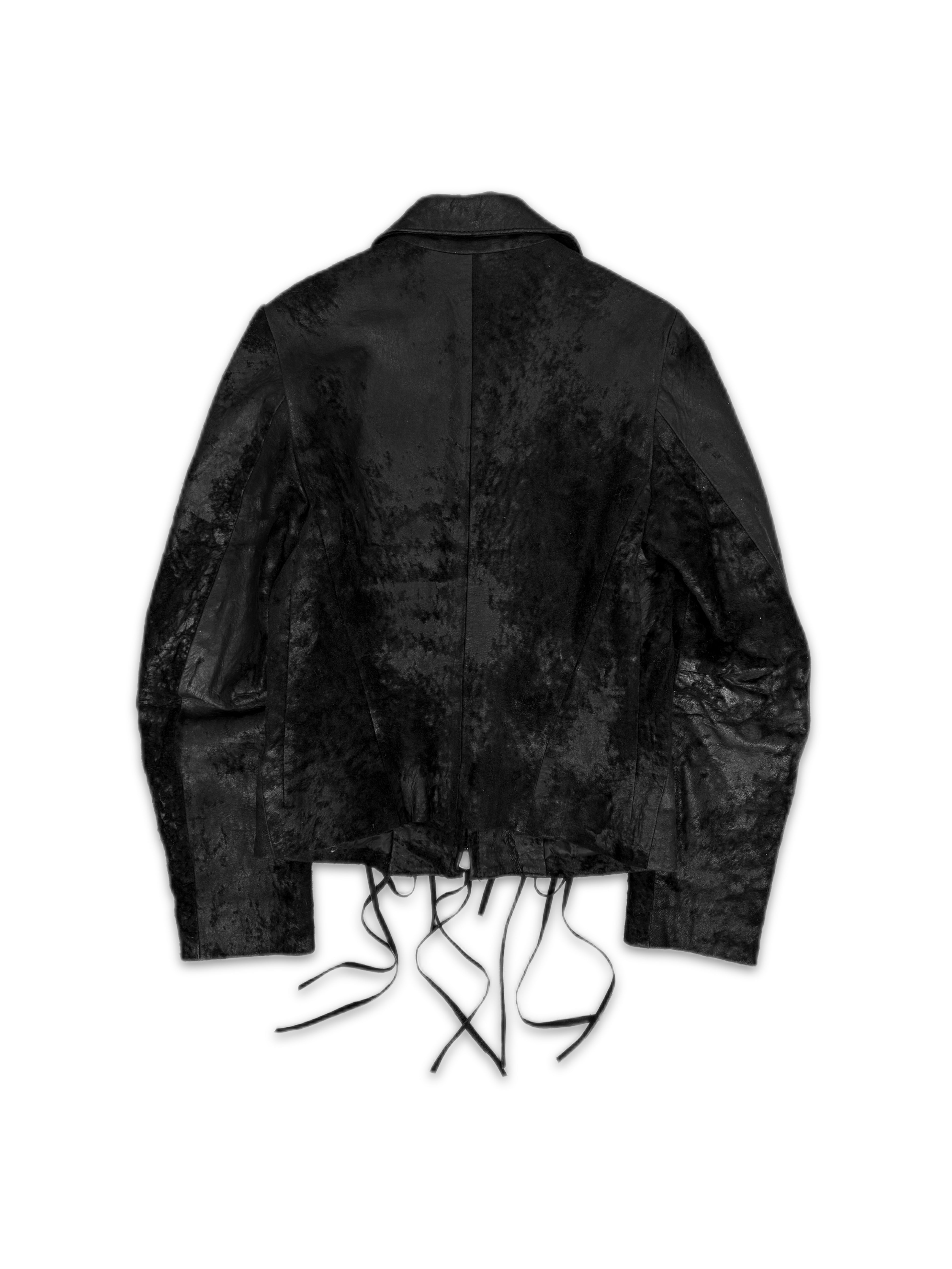 AW02 Ann Demeulemeester Pony Hair Tassel Black Full-zip Jacket