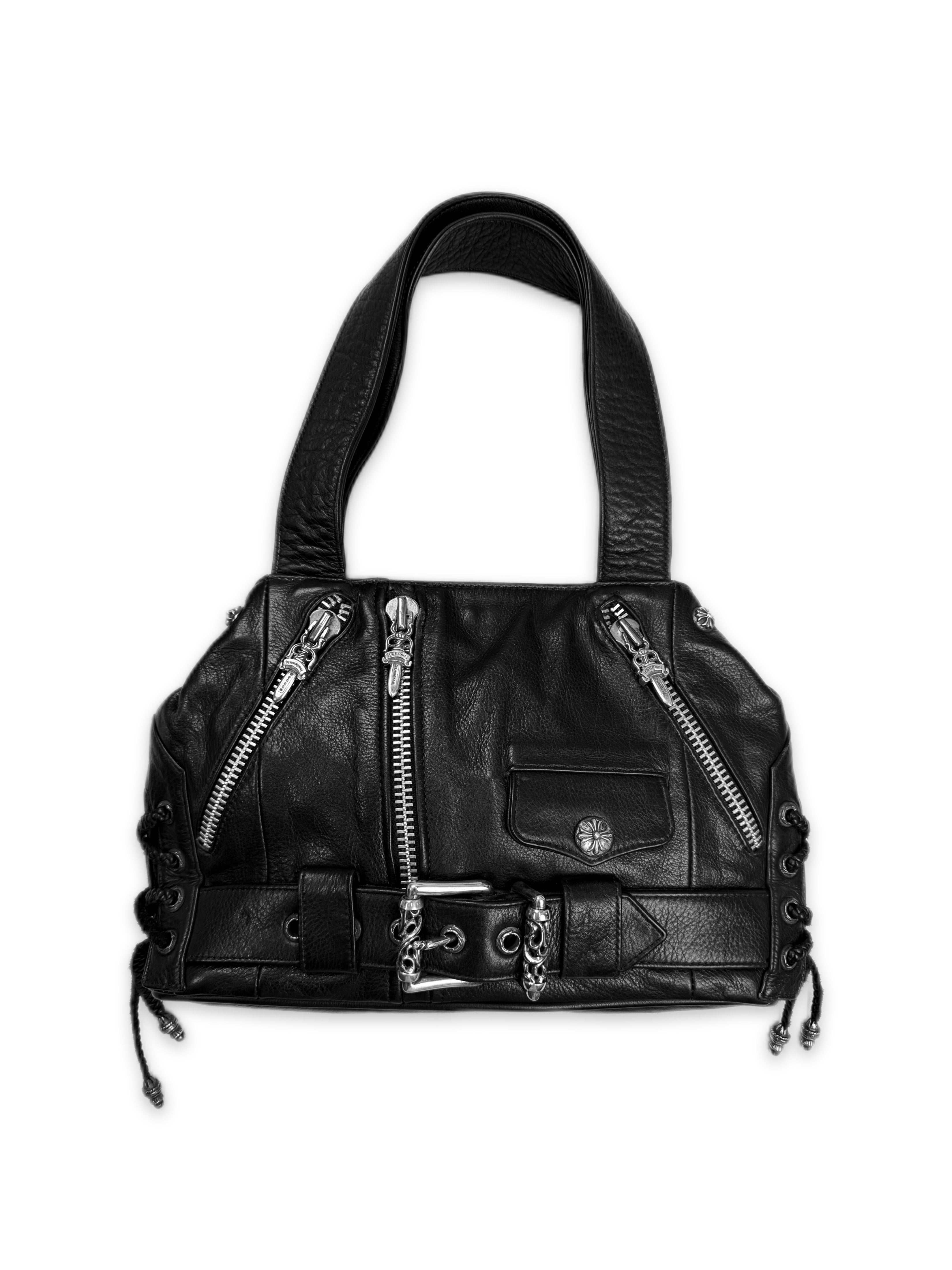 Chrome Hearts JJ Dean Large Leather Roller Hand Bag Purse