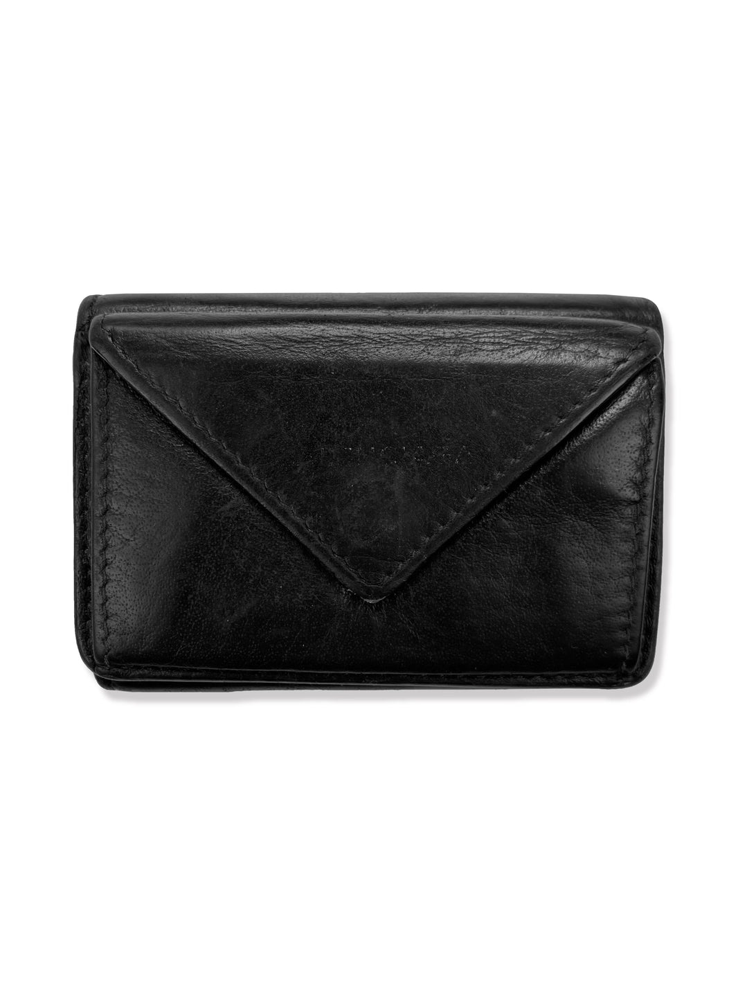Balenciaga Embossed Leather Mini Papier Trifold Wallet