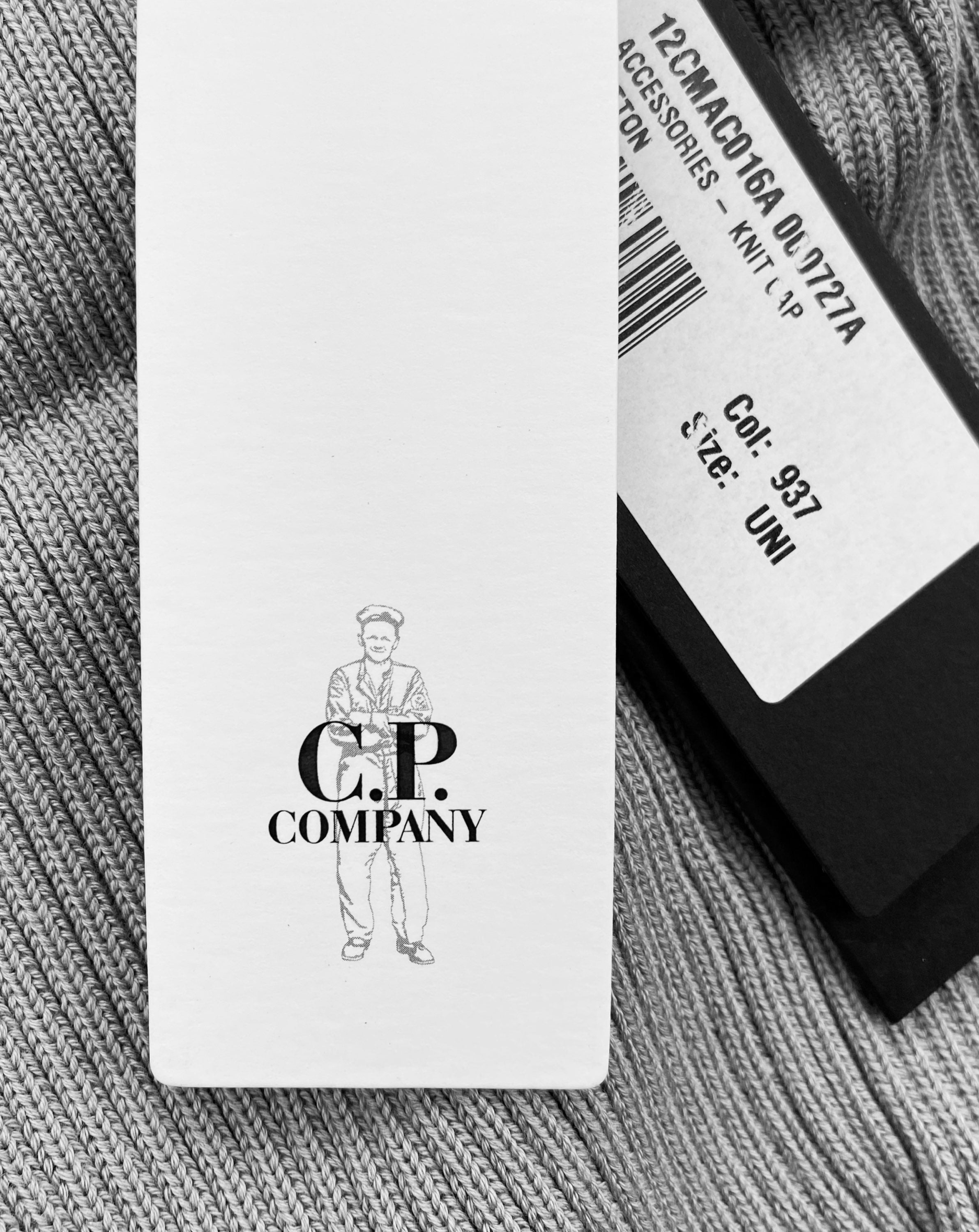 C.P. Company Light Grey Merino Goggle Beanie