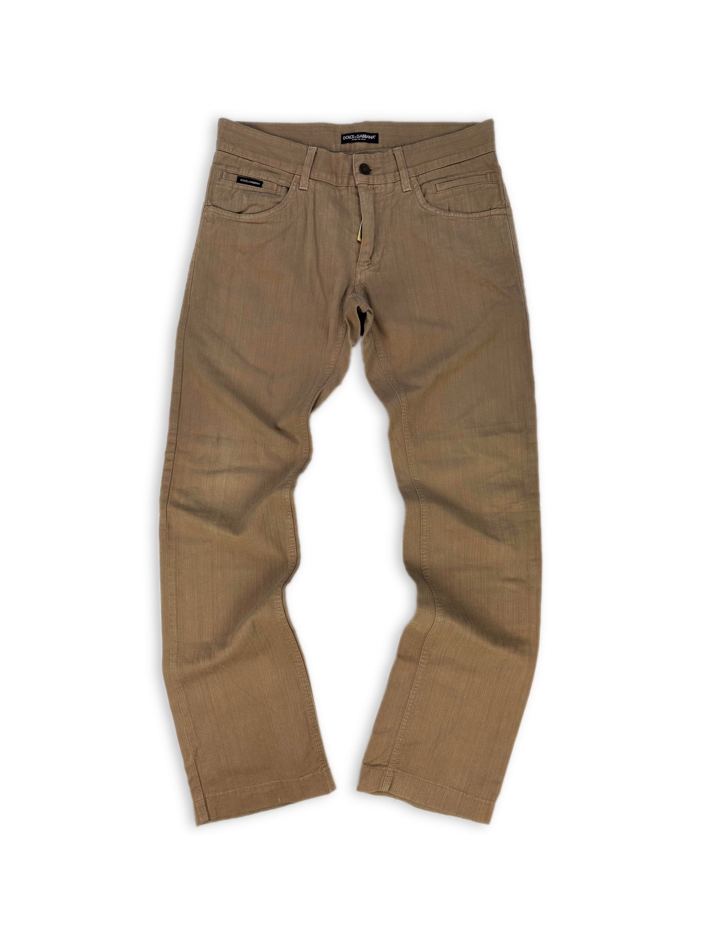 00s Dolce & Gabbana Tan Boot Cut Denim