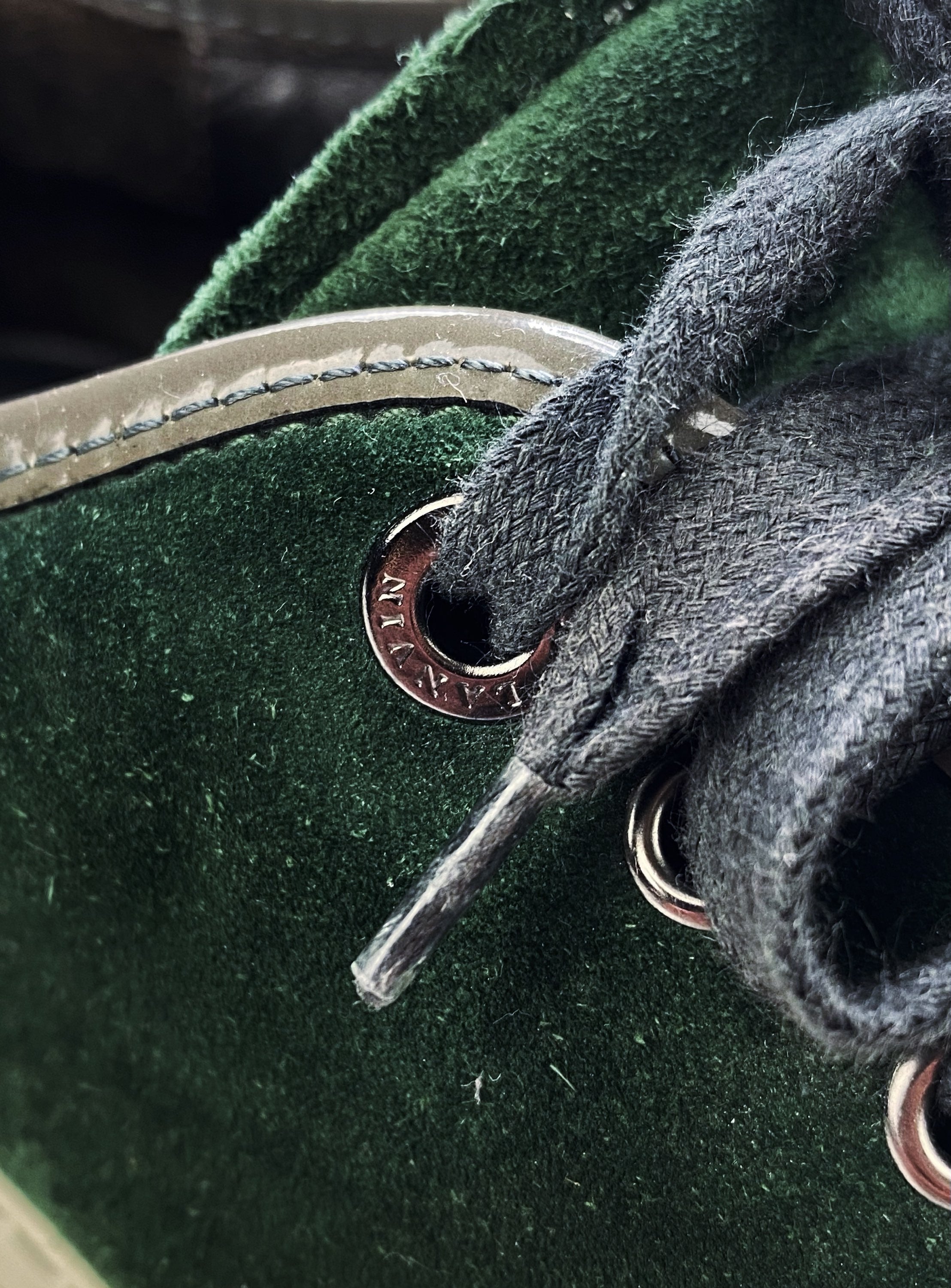 Lanvin Forest Green Suede Patent Leather Sneakers