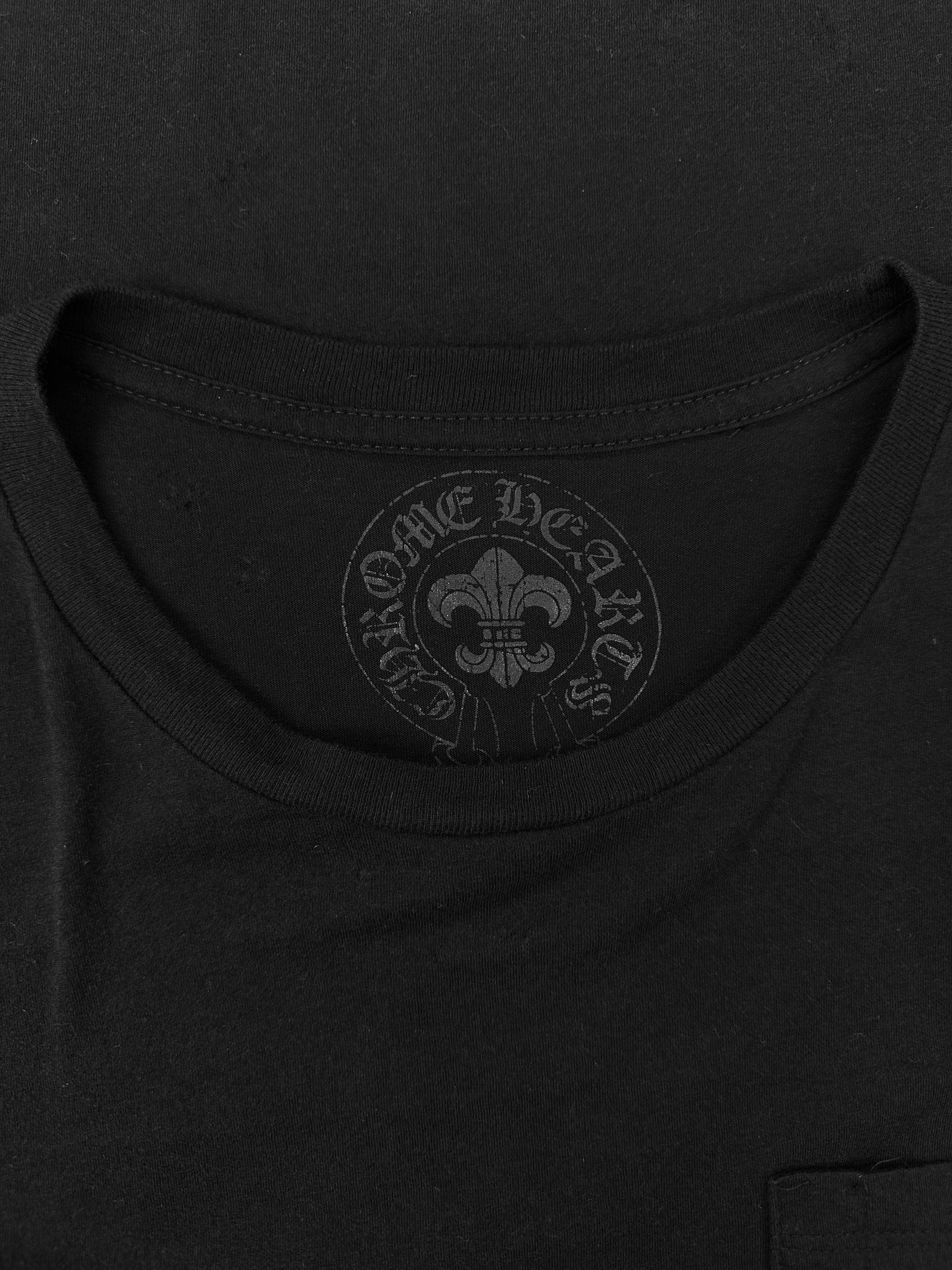 Chrome Hearts ‘Leather Patch’ Silver Scroll Logo Long Sleeve Shirt