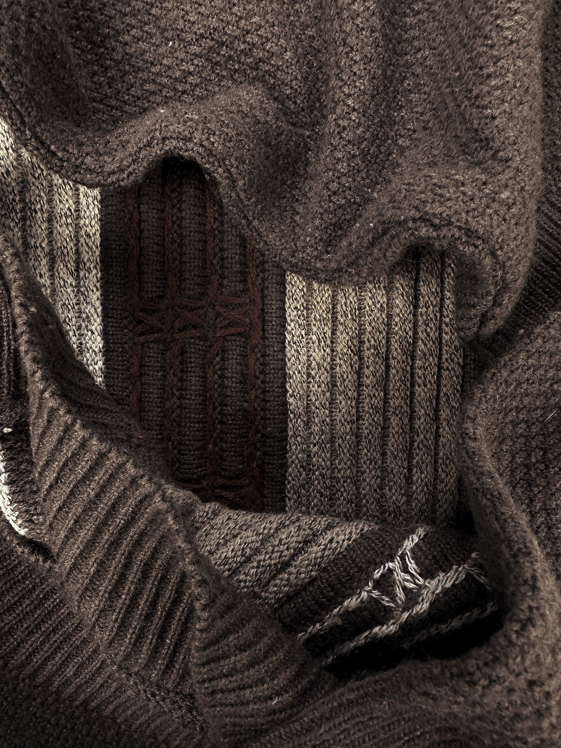 00s Kansai Yamamoto Cable Knit Tonal Sweater