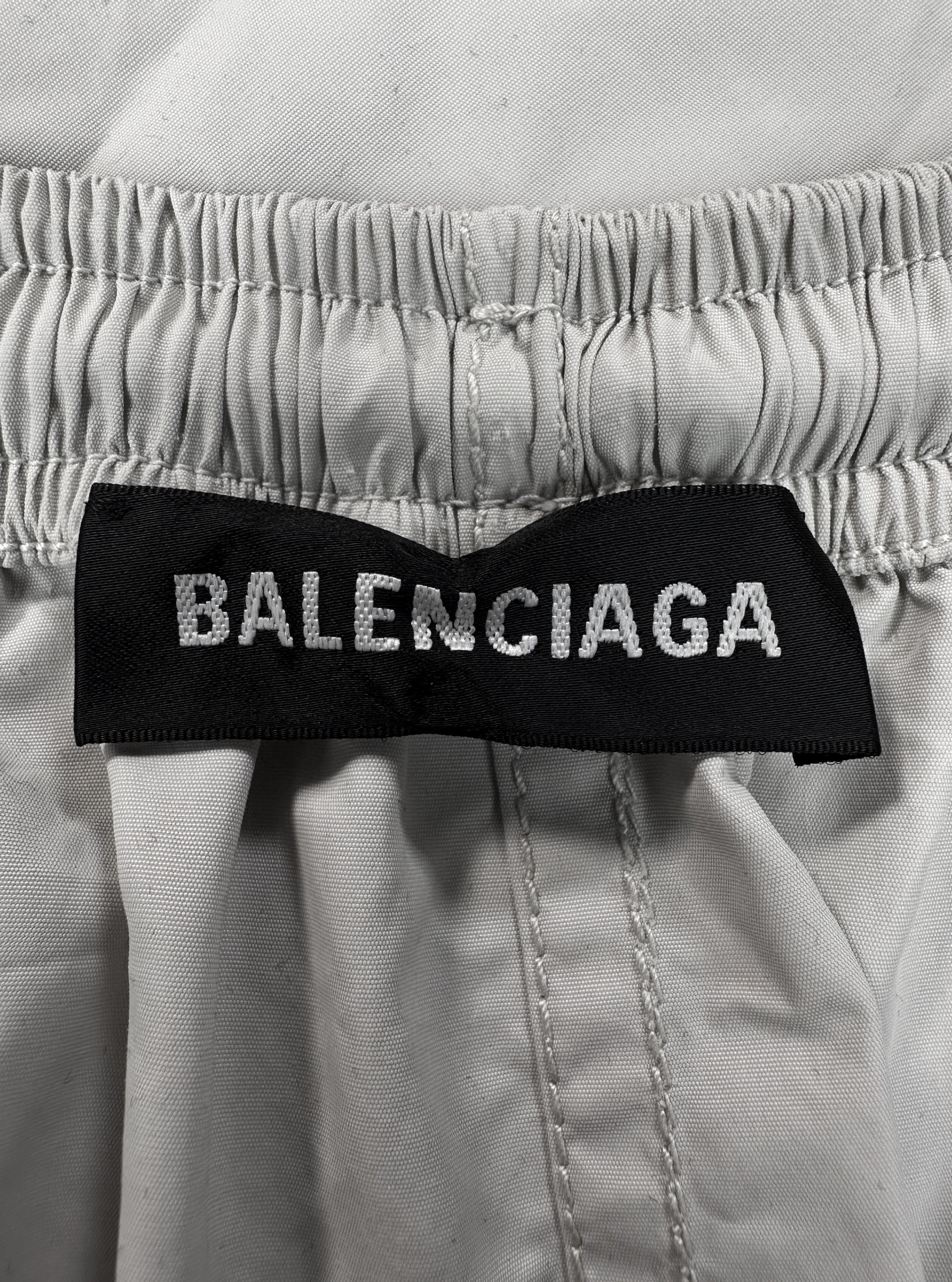 Balenciaga Grey Light Weight Wide Cut Drawstring Pants