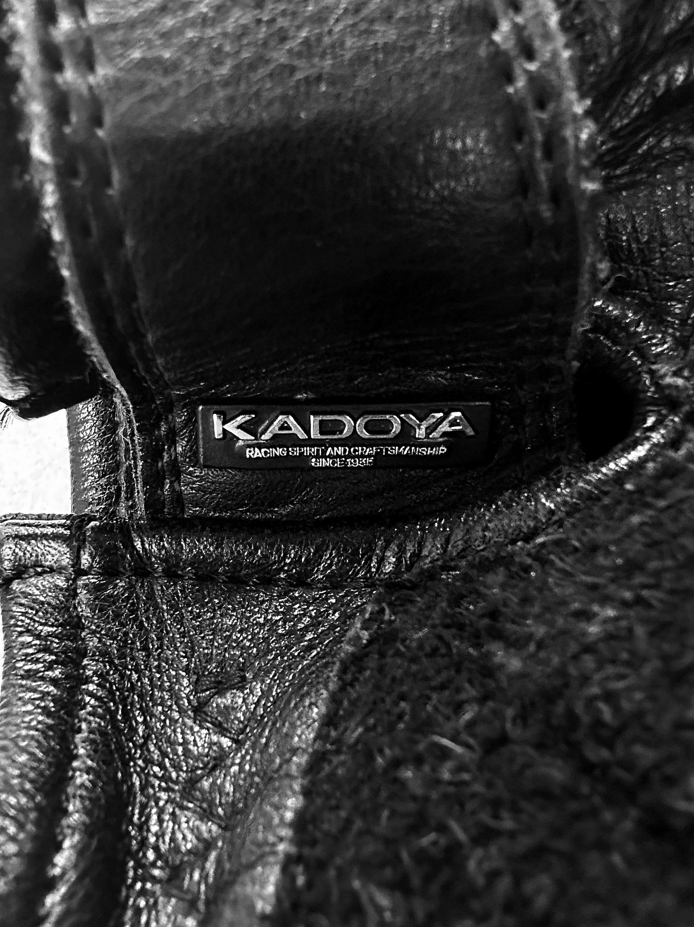 00s Kadoya Black Leather Moto Biker Gloves