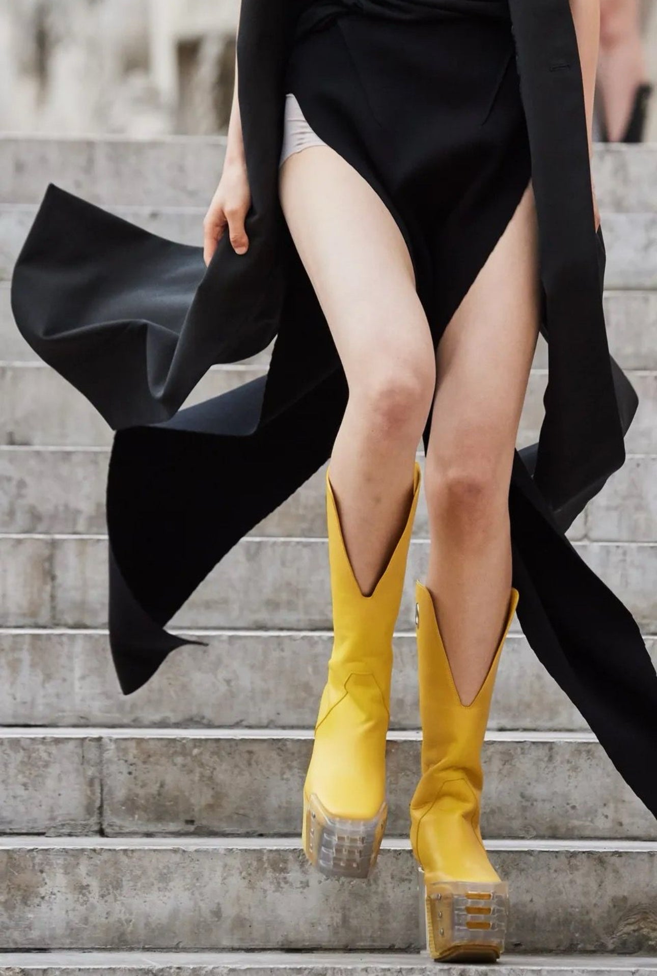 SS20 Rick Owens UNRELEASED SAMPLE 1/4 ‘Banana’ Cowboy Kiss Heels