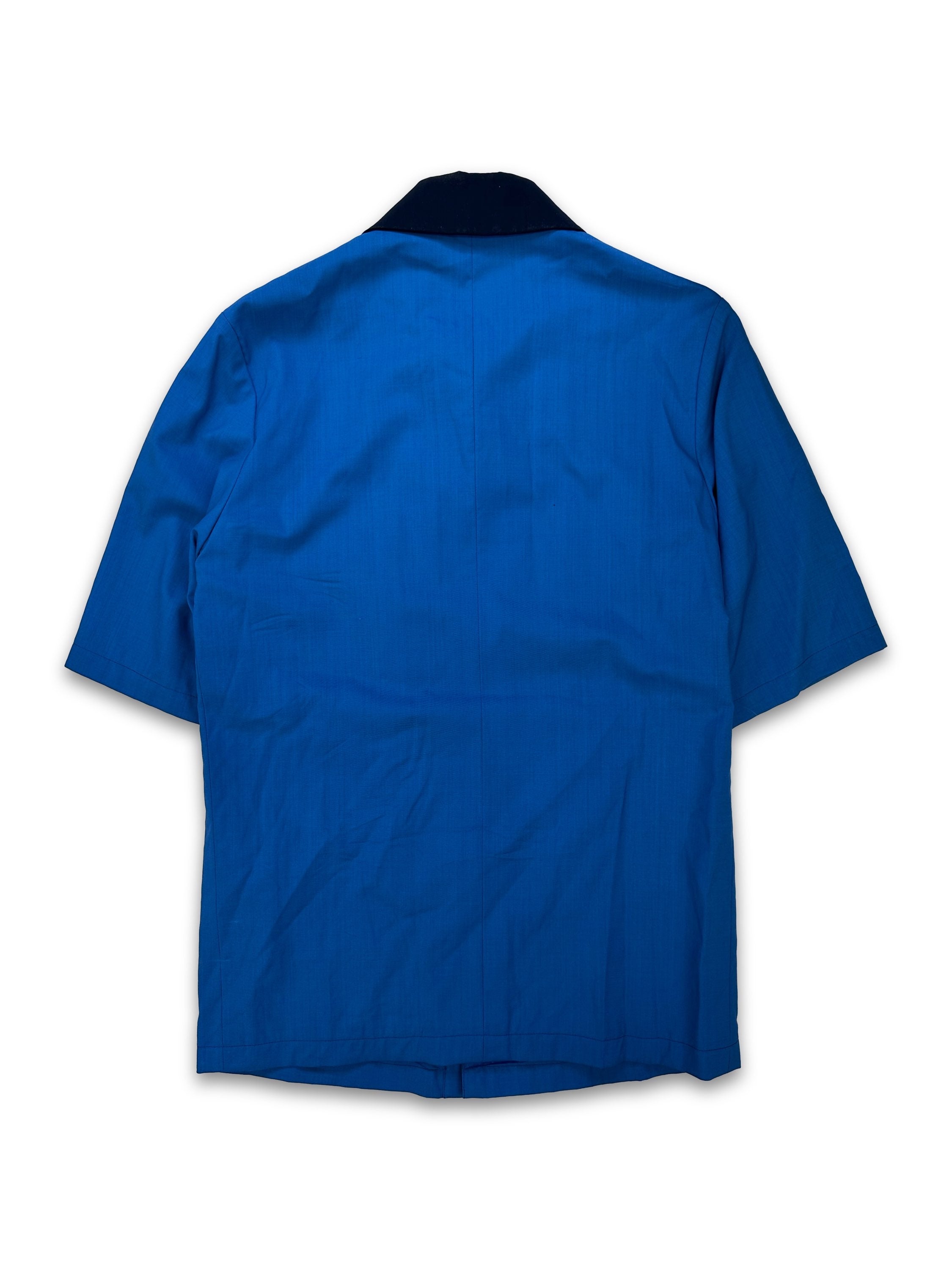 SS13 Prada Two Tone Full-zip Collared Short Sleeve Shirt Jacket