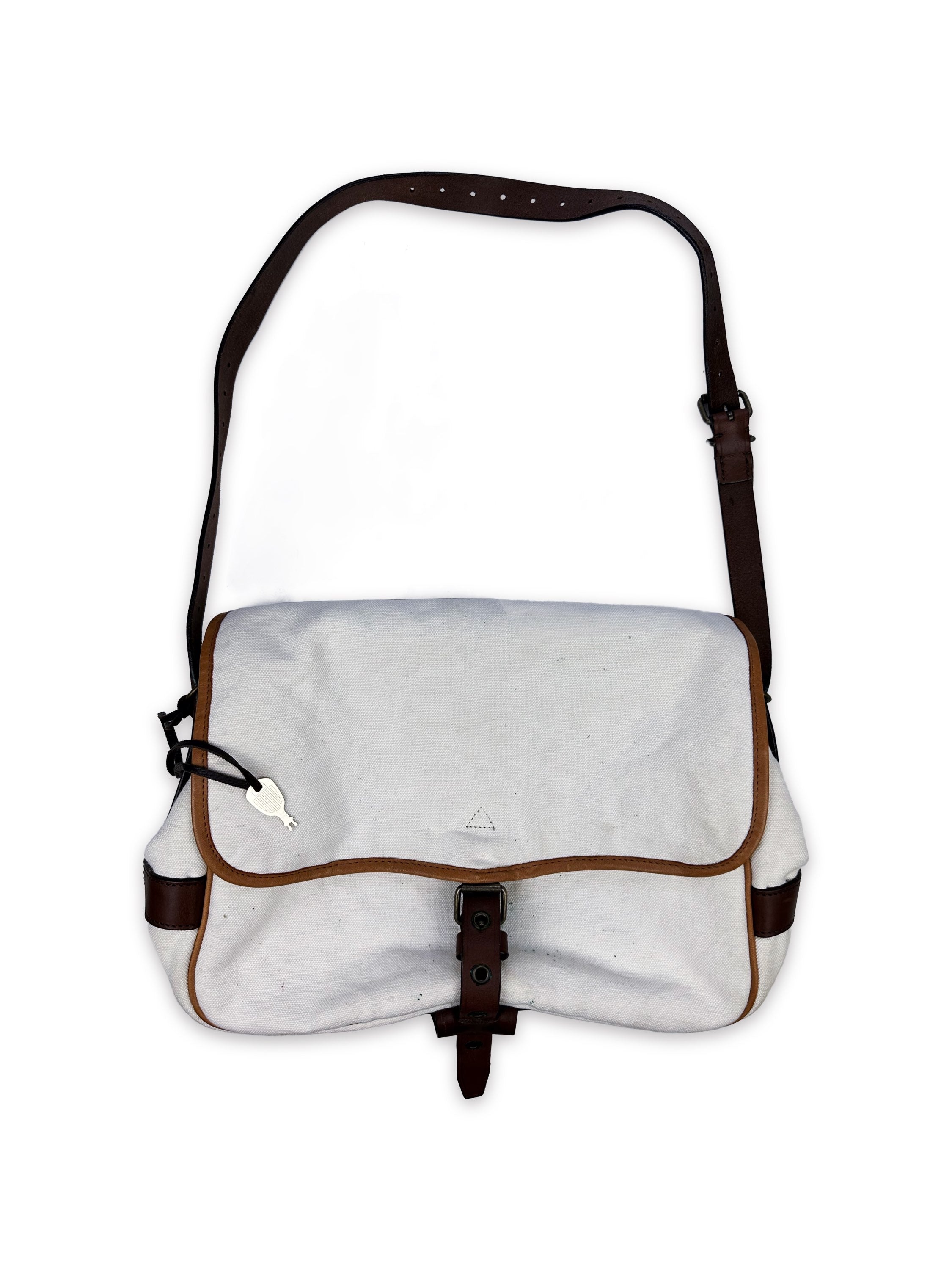 Kiminori Morishita Key & Lock White Leather Shoulder Bag