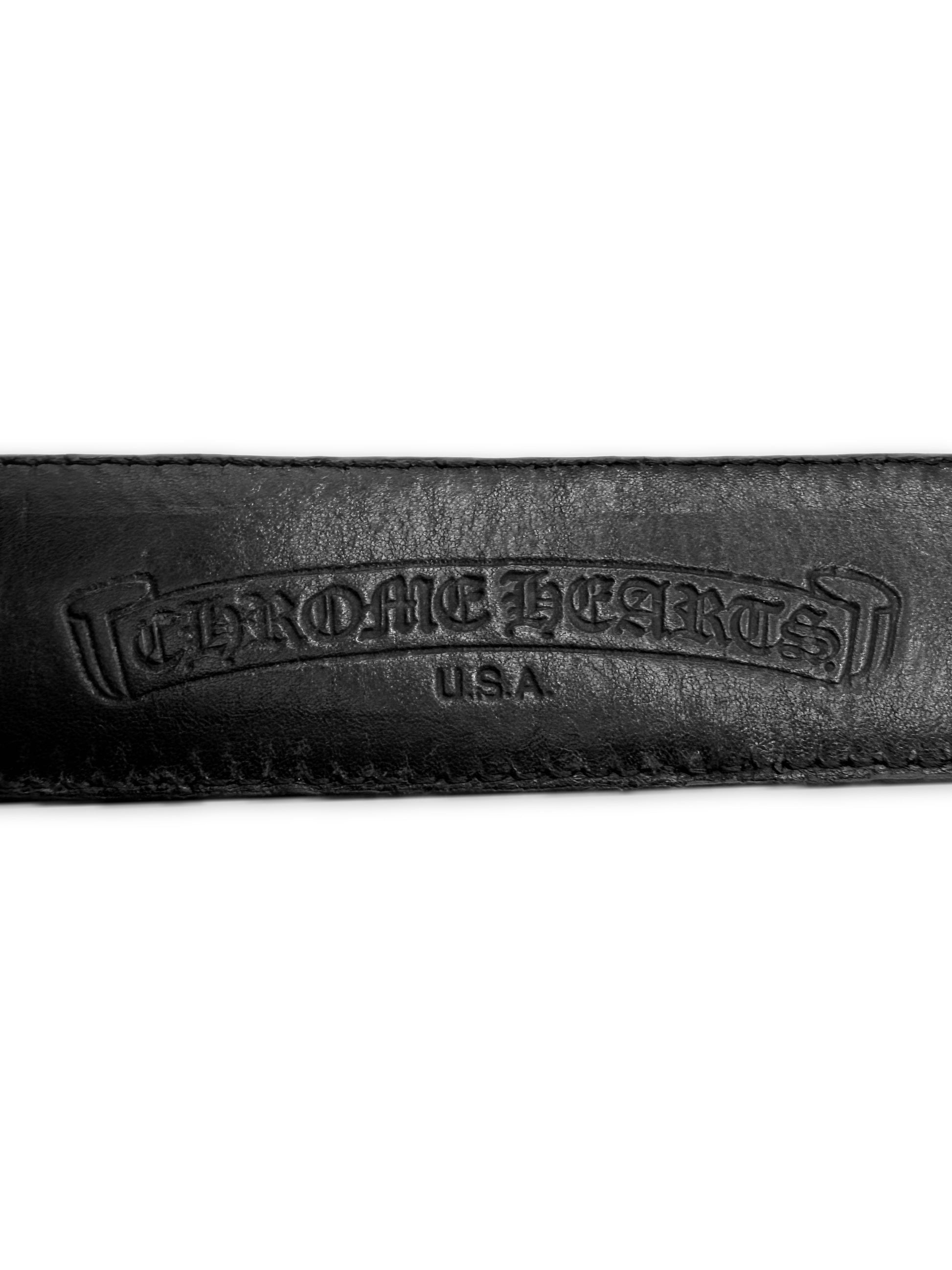 Chrome Hearts Alligator Leather Pyramid Stud .925 Silver Black Roller Belt