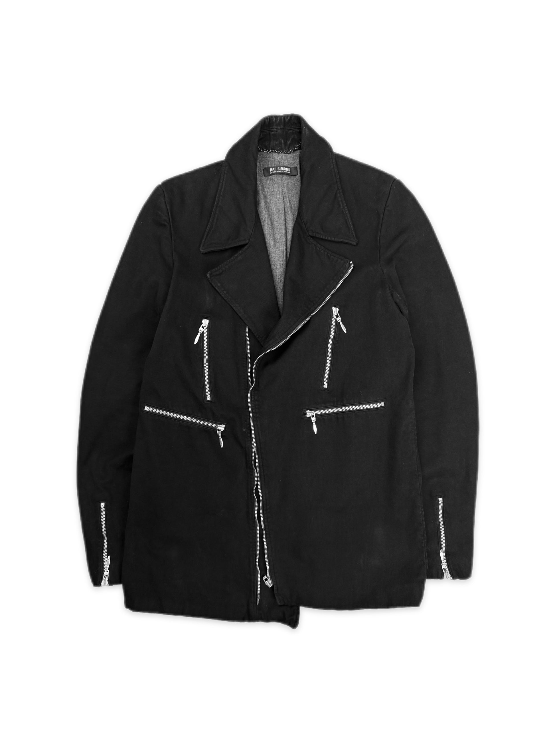 AW04 Raf Simons ‘Waves’ Perfecto Multi Zip Jacket