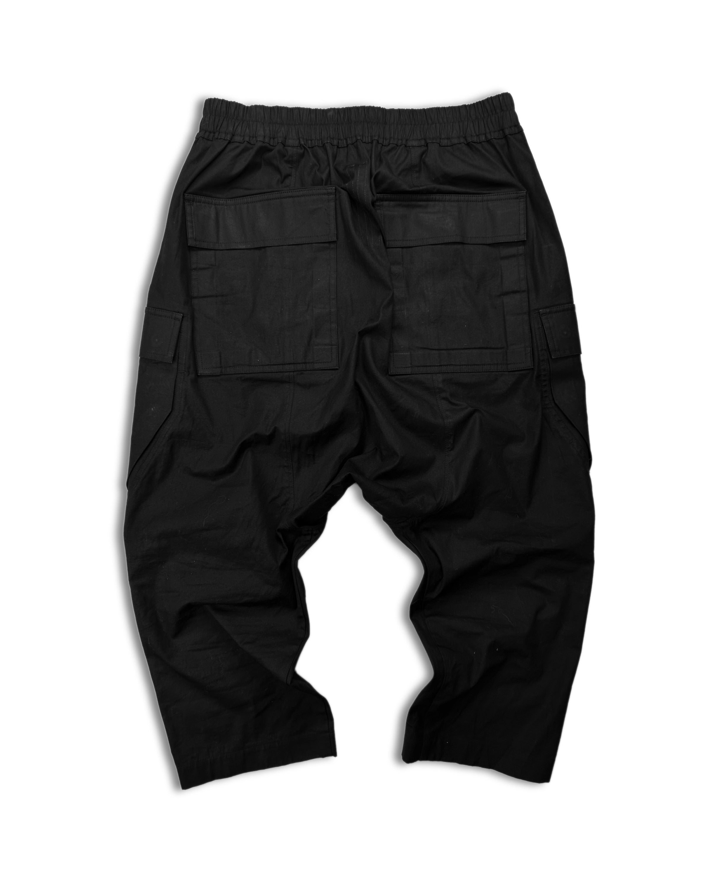 SS21 Rick Owens ‘Phlegethon’ Black Nylon Cropped Cargo Pants