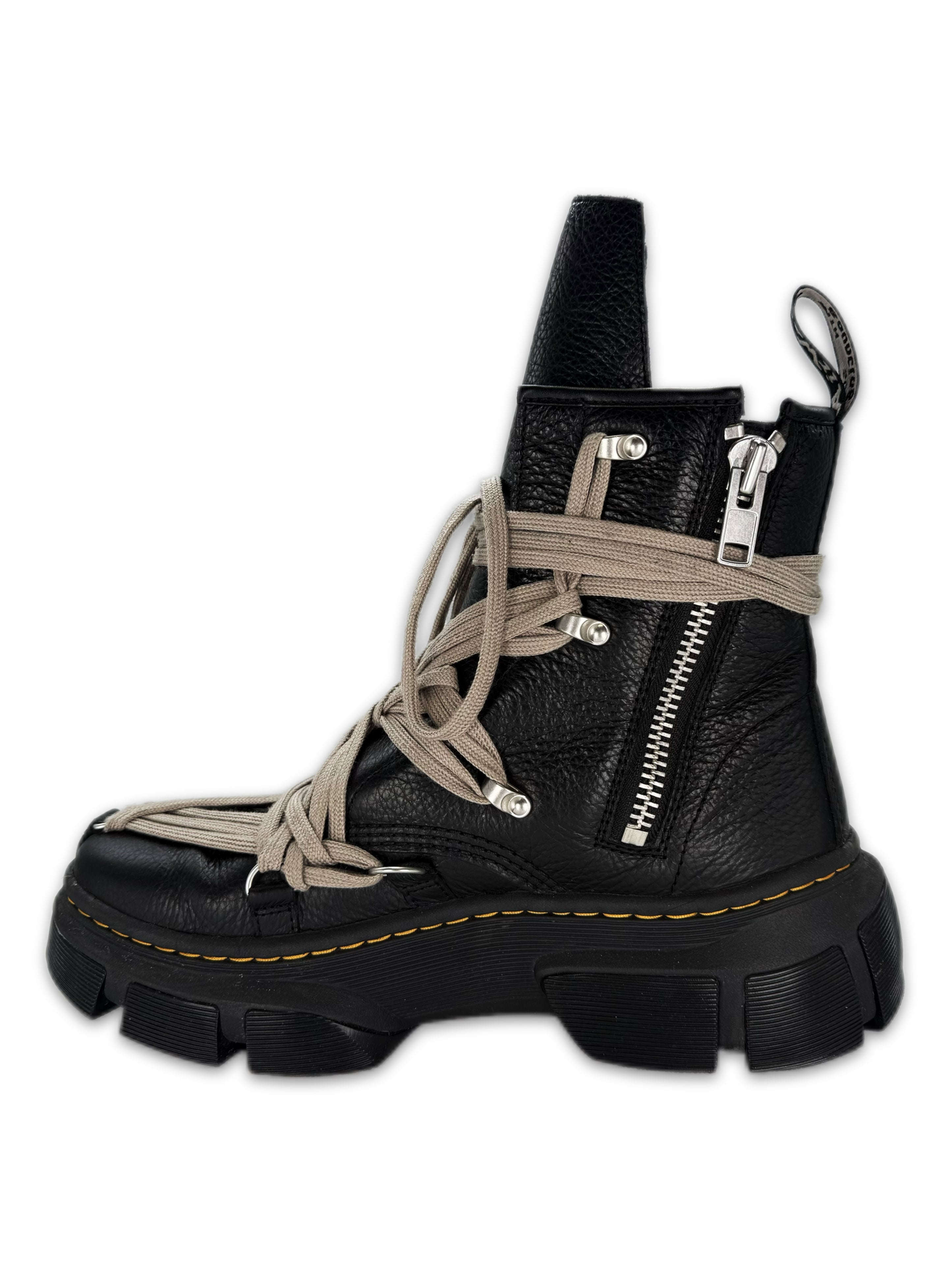 2024 Rick Owens x Dr Marten ‘1460’ DMXL Pentagram Lace Leather Boots