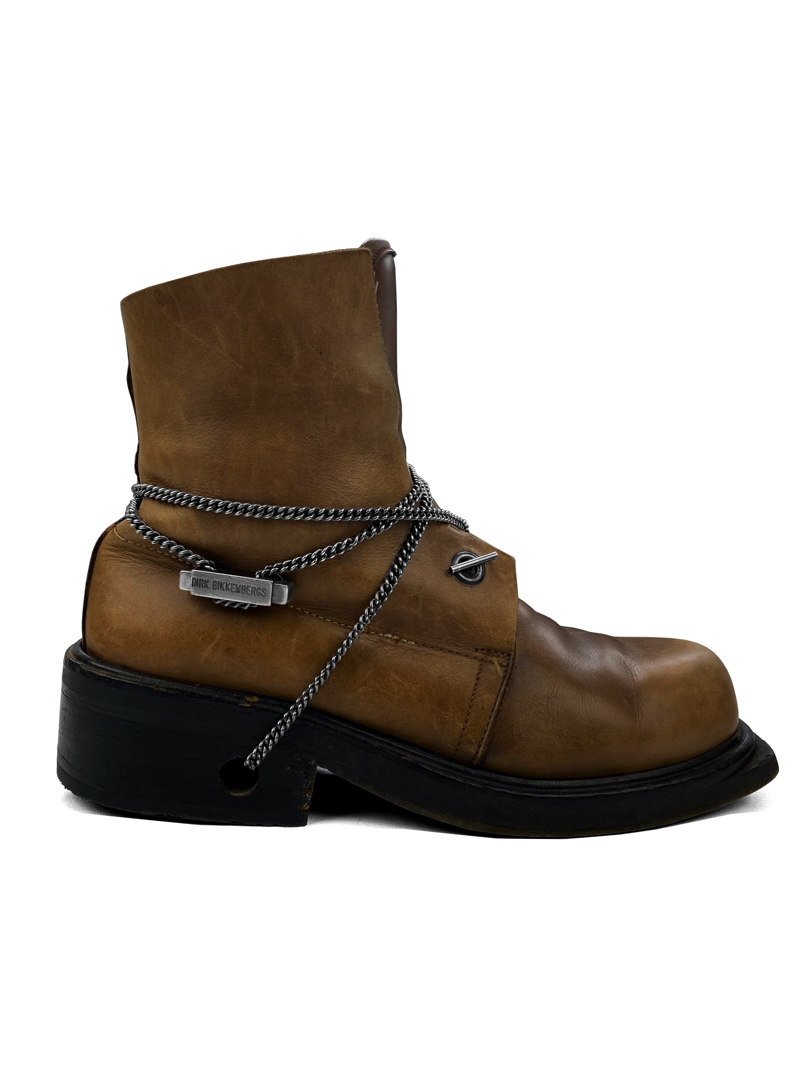 AW97 Dirk Bikkembergs Chain Weave Threaded Heel Combat Boots