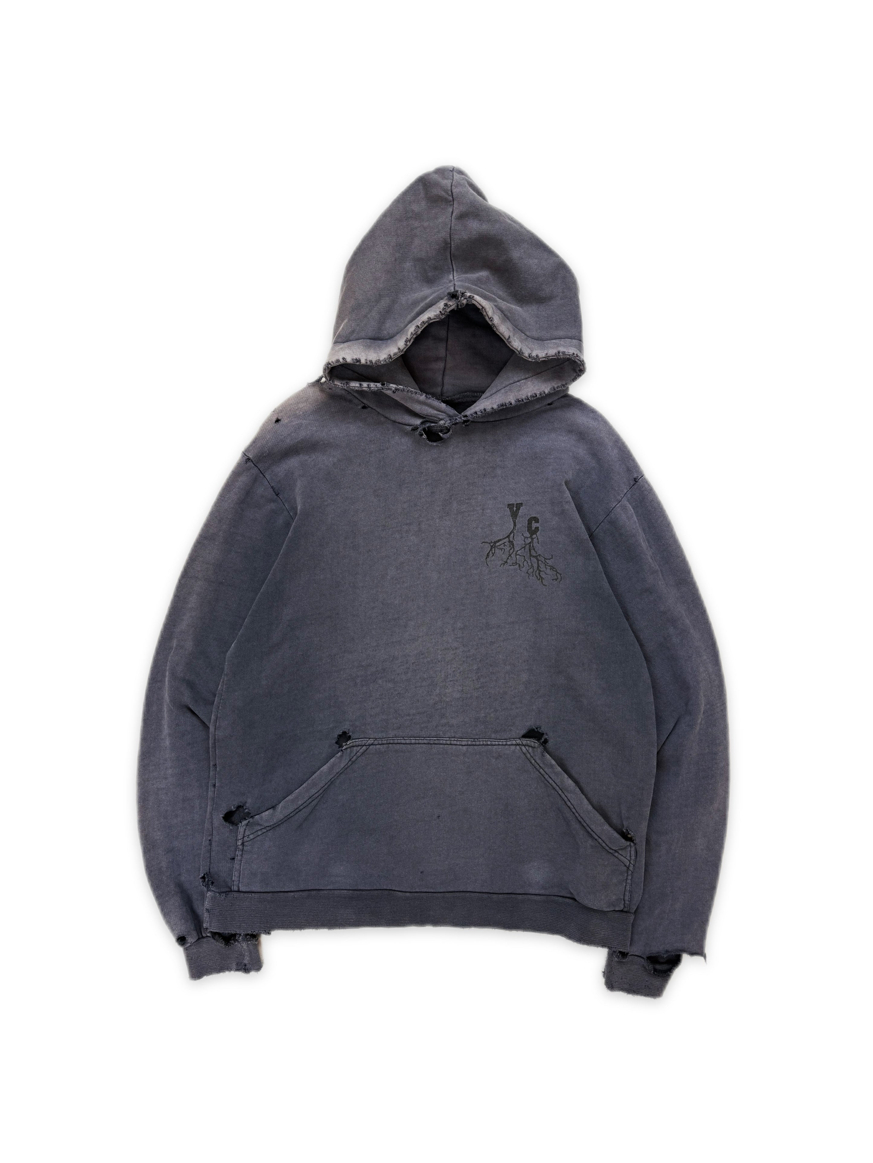 AW02 Raf Simons ‘Roots’ Virginia Creeper Sun Faded Black Hoodie