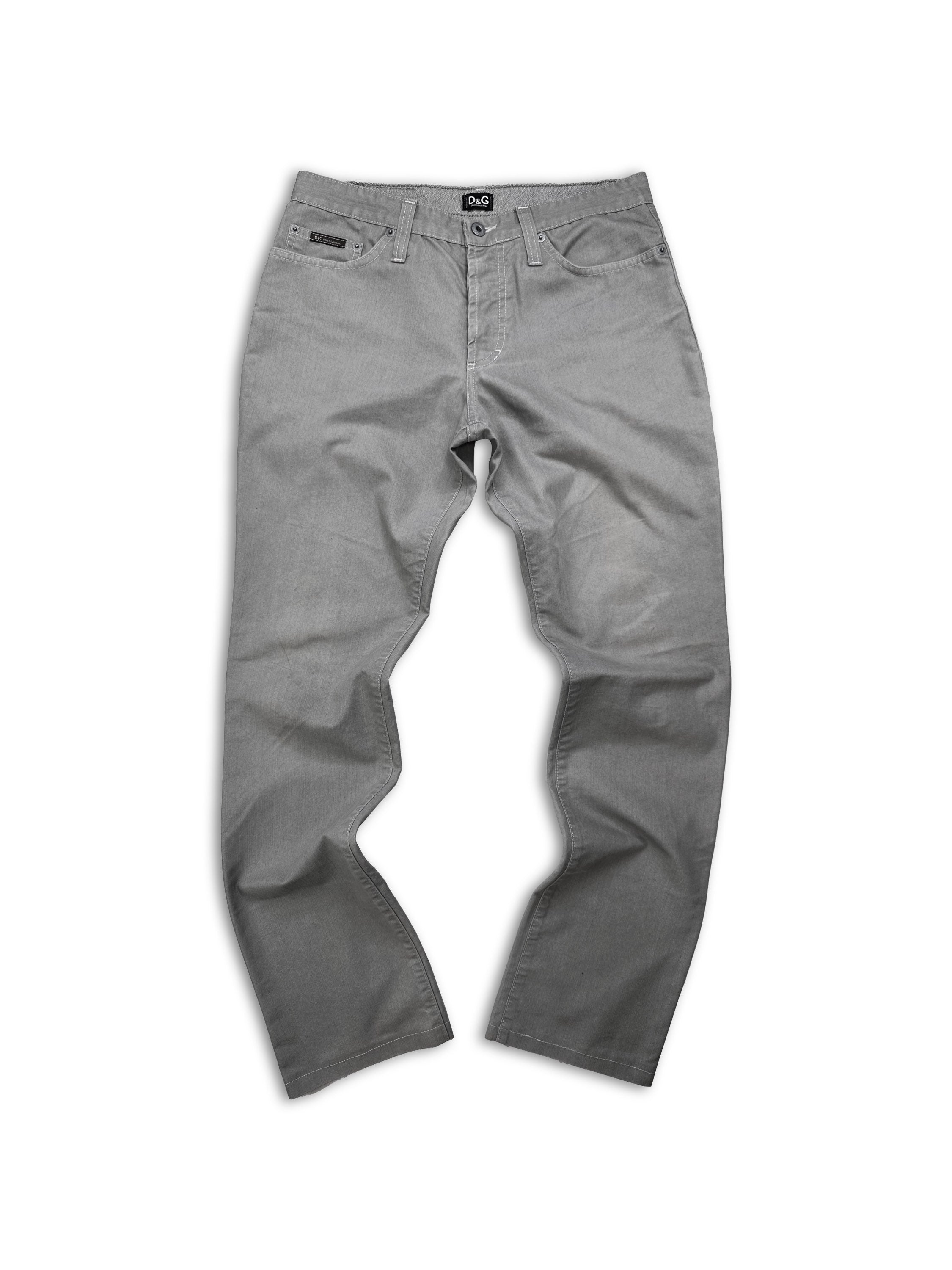 00s Dolce &amp; Gabbana Grey Wash Wide Cut Denim