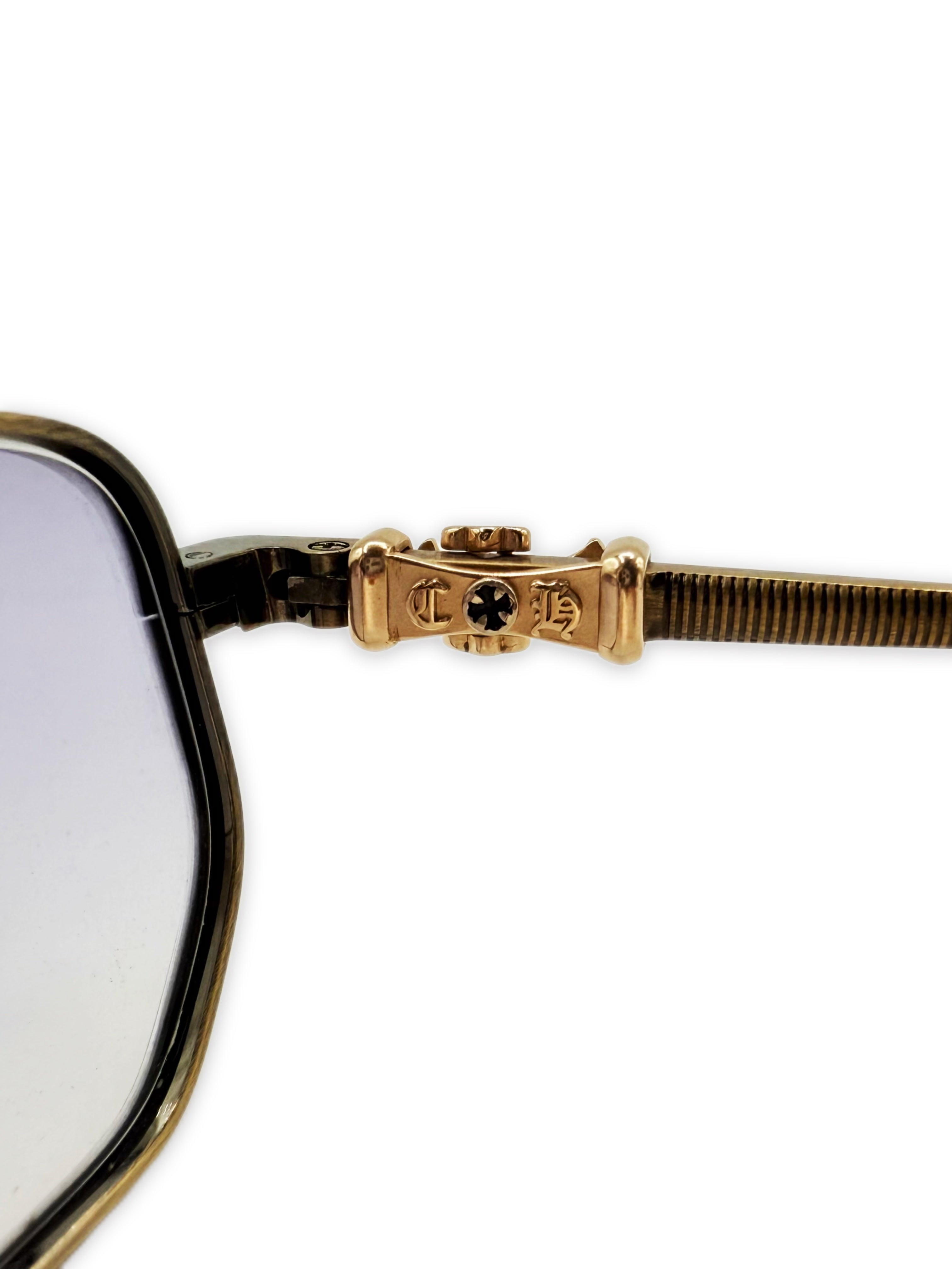 Chrome Hearts ‘Gusher’ Gold Plated Aviator Prescription Glasses