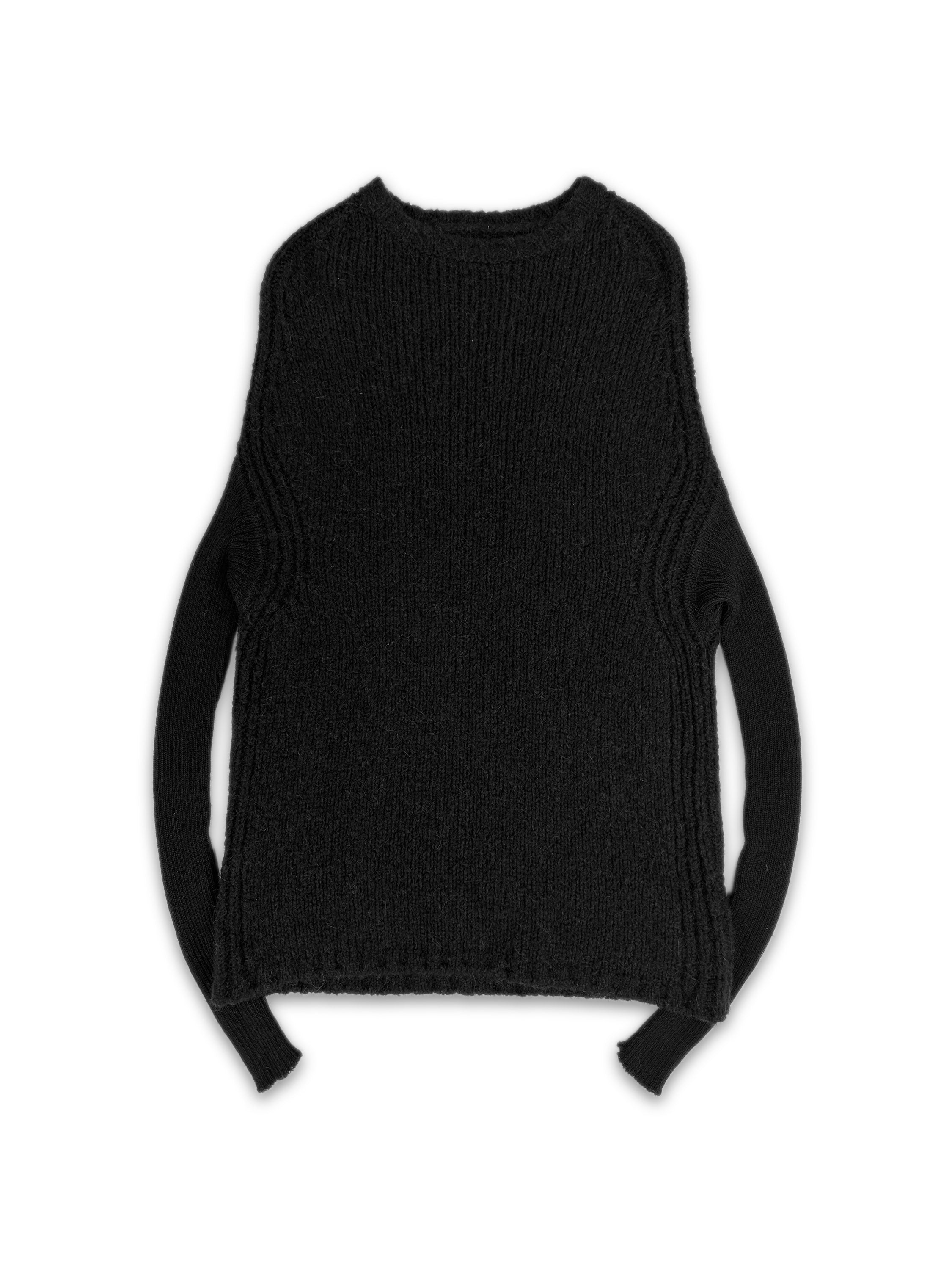 AW14 Rick Owens ‘Moody’ Black Hunch Back Knitted Sweater