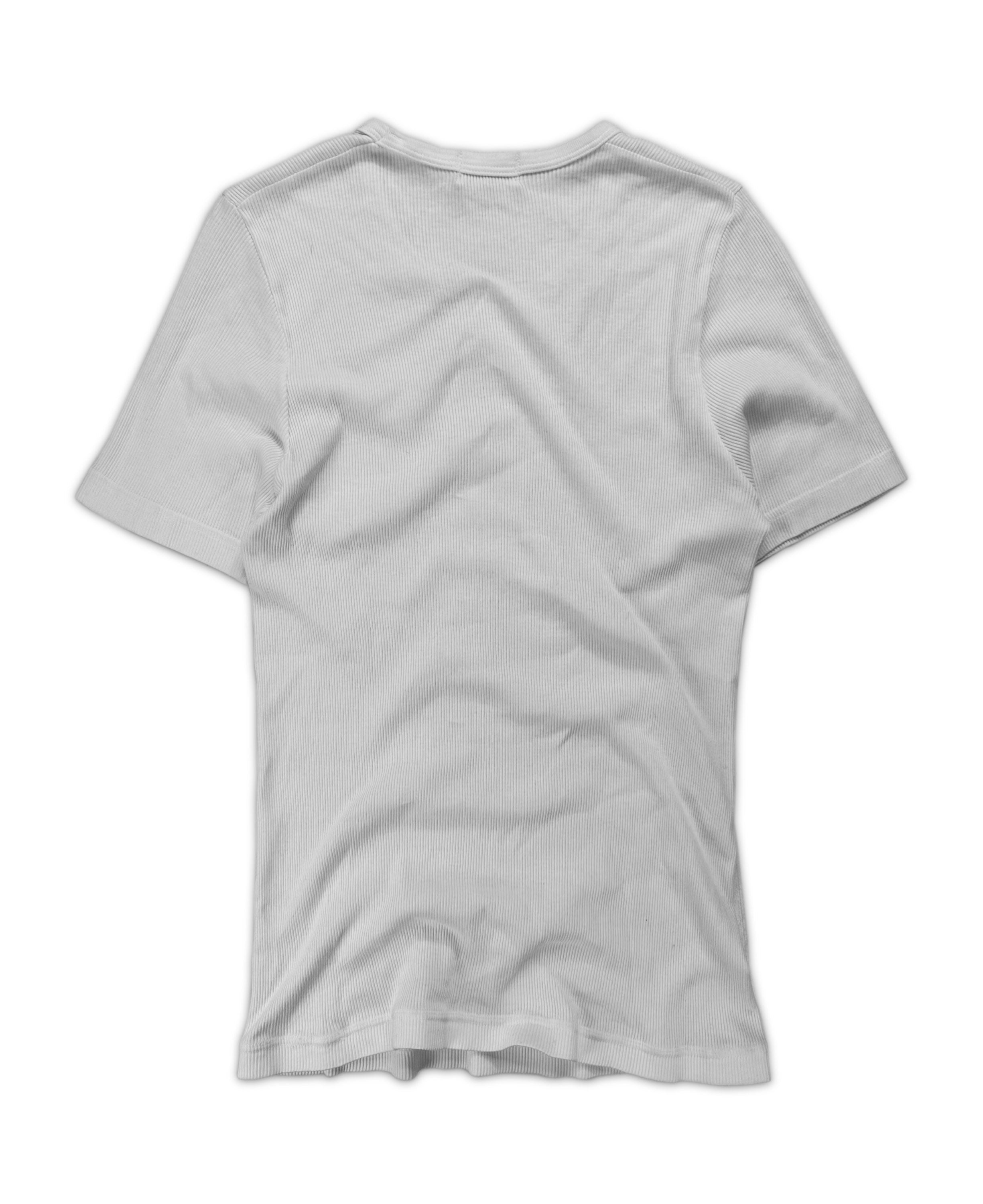 AW98 Helmut Lang White Ribbed Cotton T-Shirt