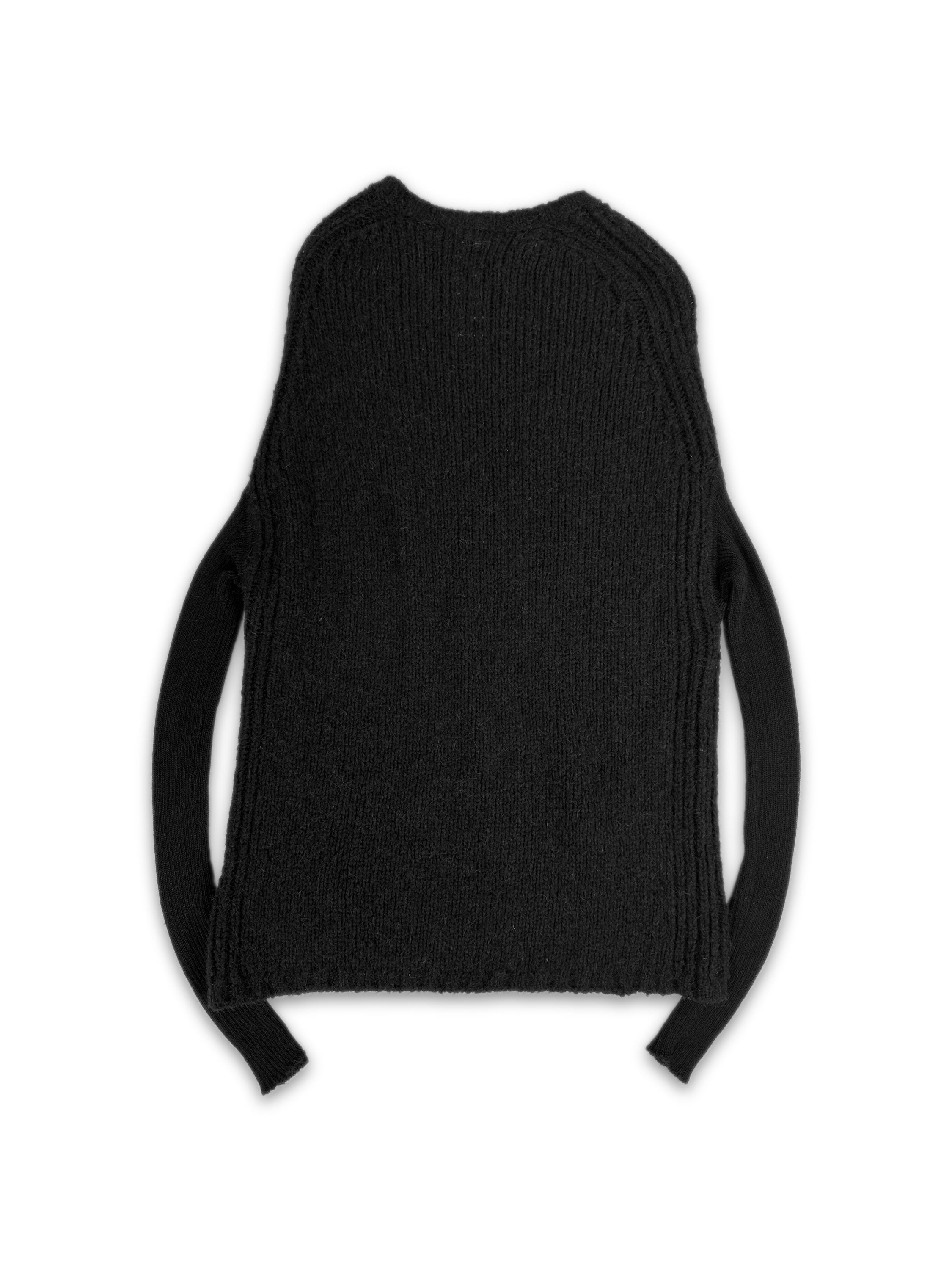 AW14 Rick Owens ‘Moody’ Black Hunch Back Knitted Sweater