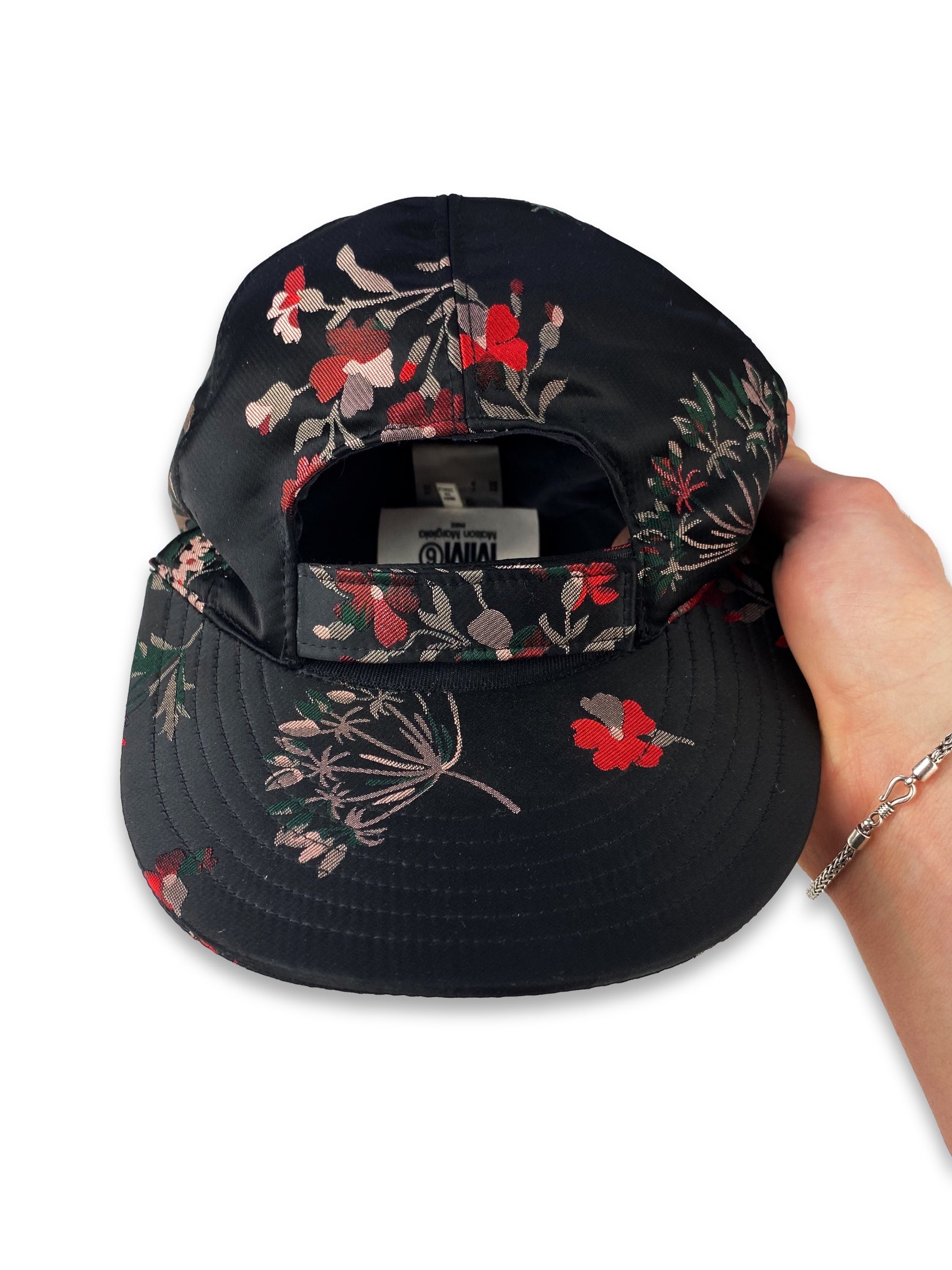Maison Margiela MM6 Front Strap Floral Black Hat