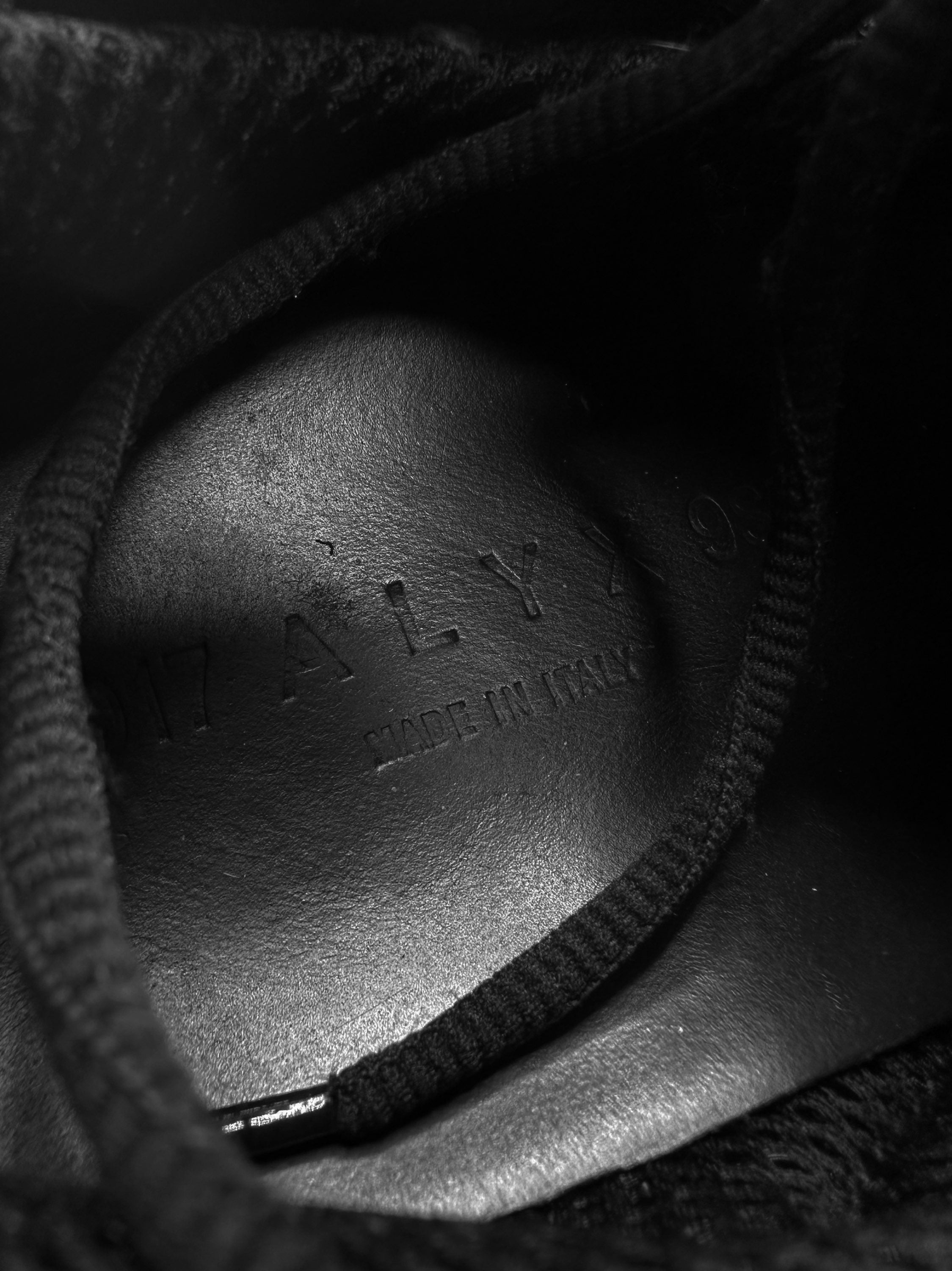 1017 Alyx 9SM ‘Mono’ Black Leather Hiking Sneakers