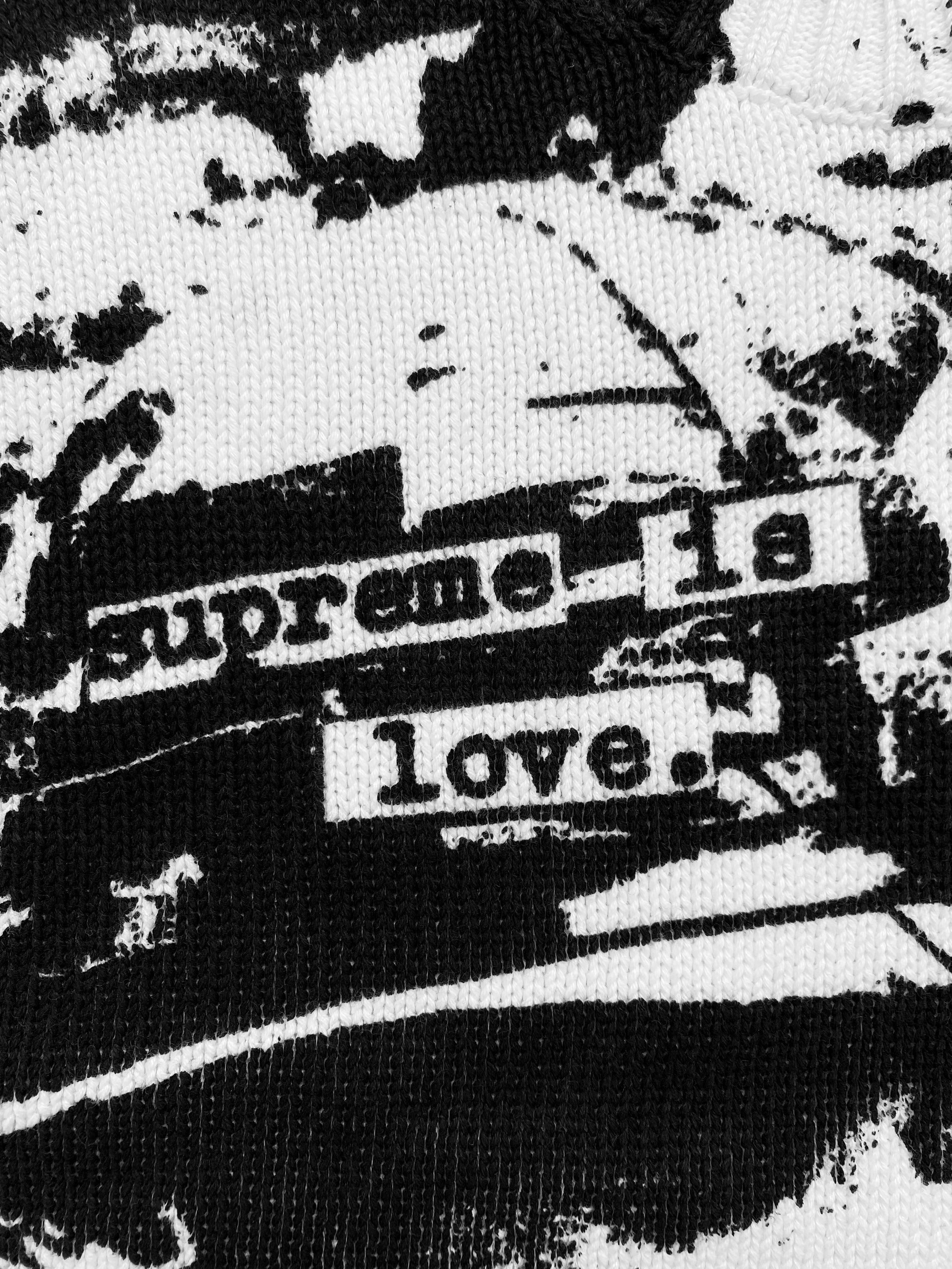 FW19 Supreme “Meat is Murder” Full Print Black Knitted Sweater