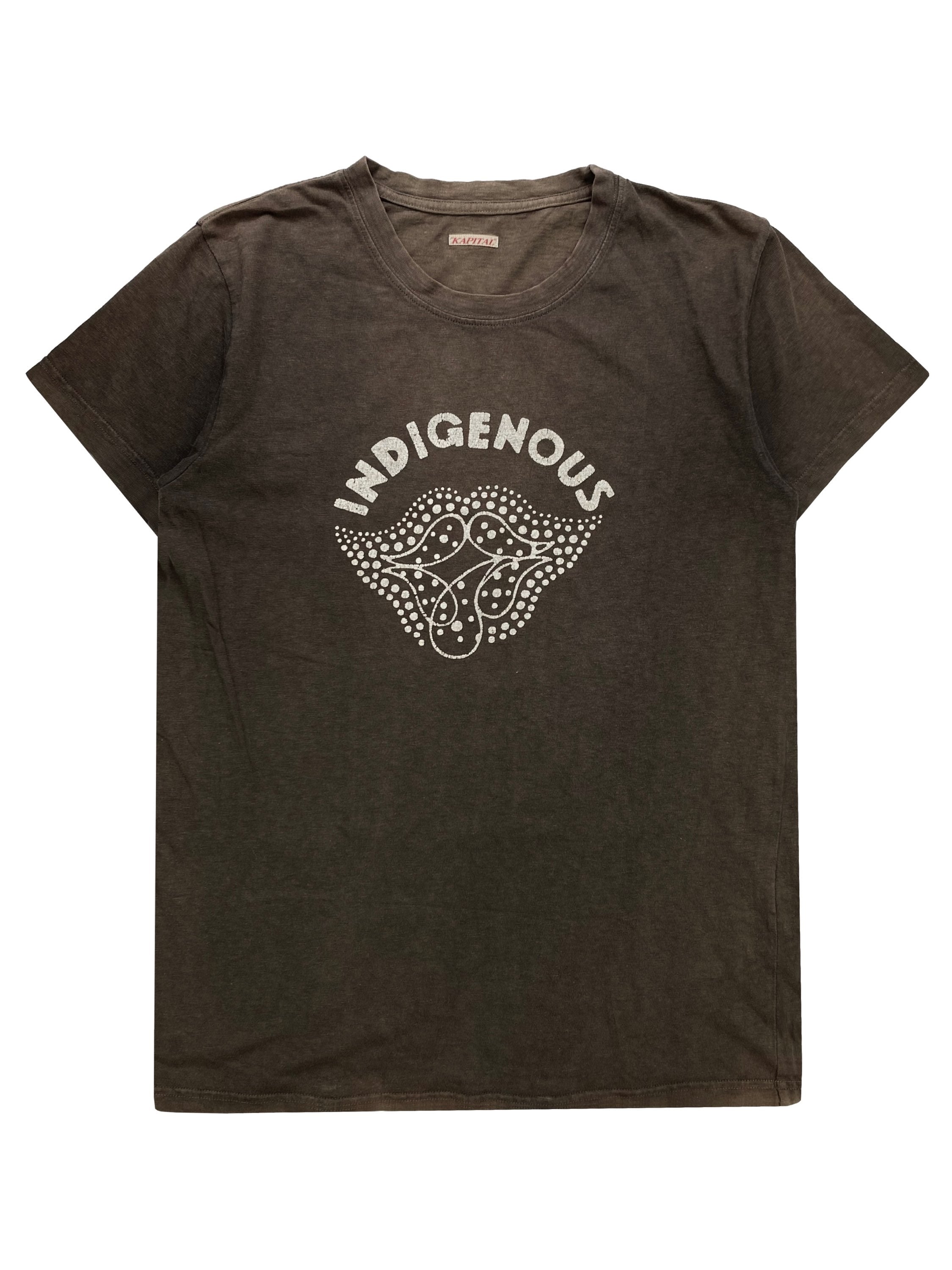Kapital ‘Indigenous’ Graphic Brown Washed T-Shirt