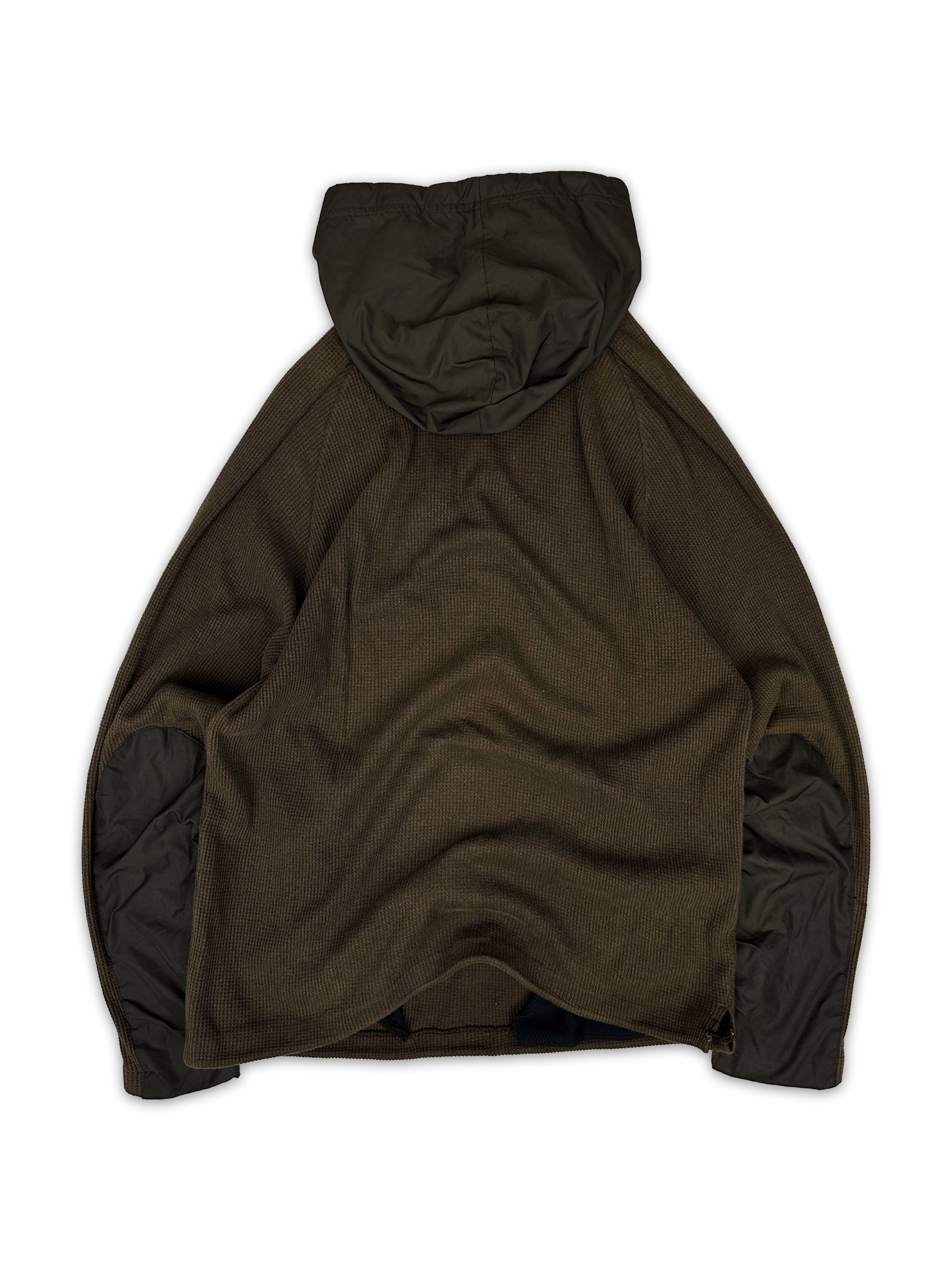 00s Tete Homme Olive Green Thermal Nylon Hoodie