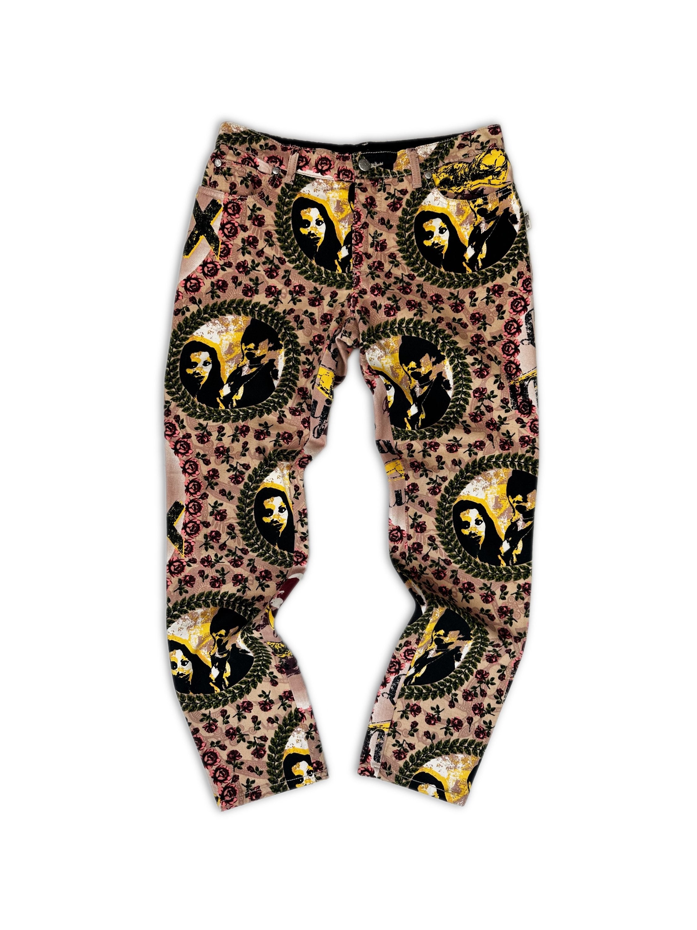 SS98 Jean Paul Gaultier ‘S*x’ Full Print Slim Cut Denim