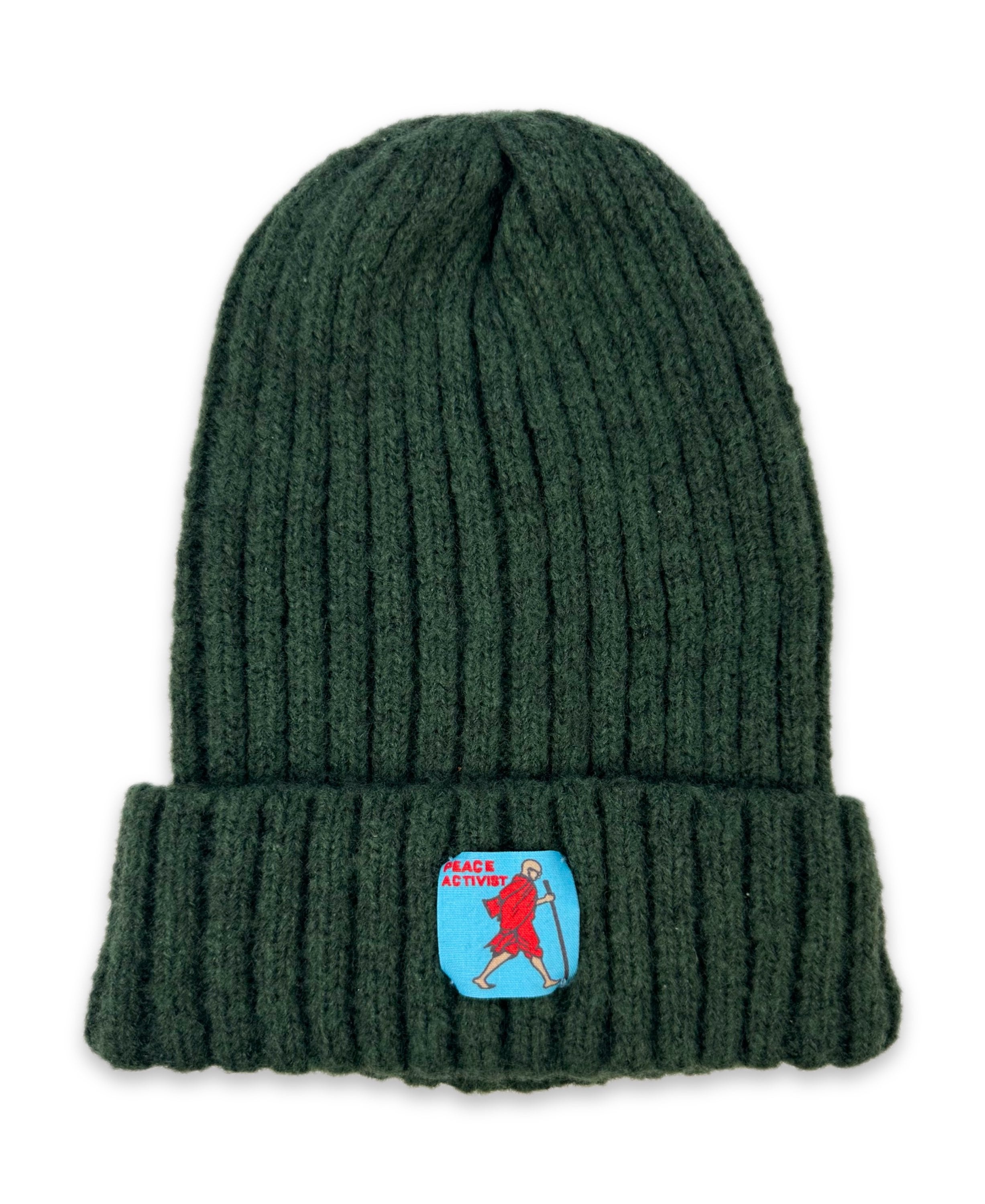 Kapital ‘Peace Activist’ Forest Green Wool Knit Beanie