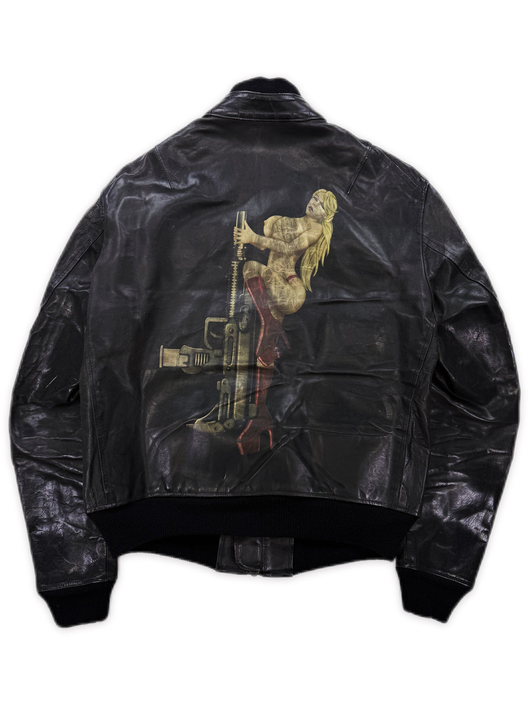 AW08 Yohji Yamamoto x Justin Davis Y’s Pin Up Uzi Leather Bomber Jacket