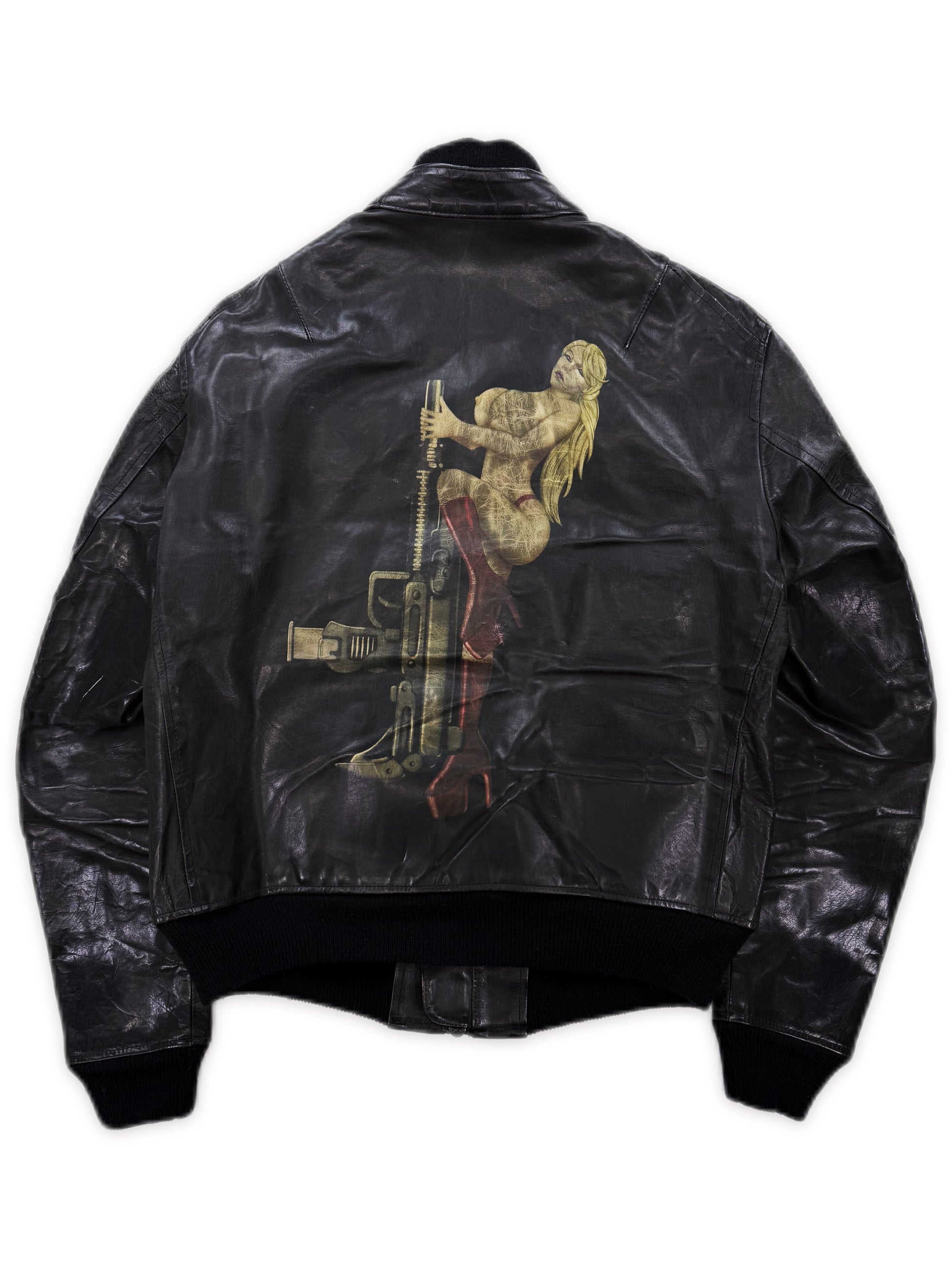 AW08 Yohji Yamamoto x Justin Davis Y’s Pin Up Uzi Leather Bomber Jacket