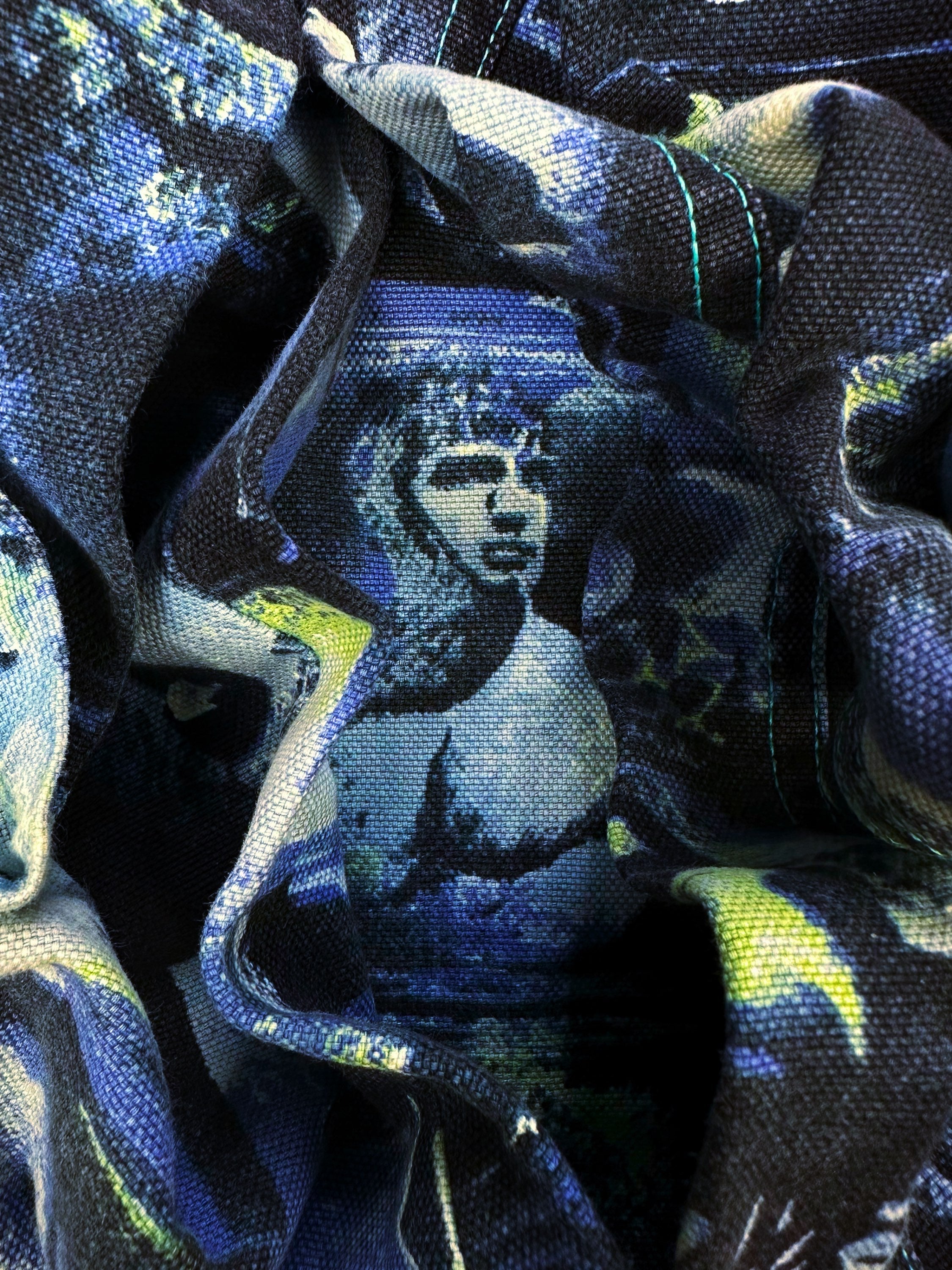 SS93 Jean Paul Gaultier ‘Faces’ Graphic Two Tone Denim