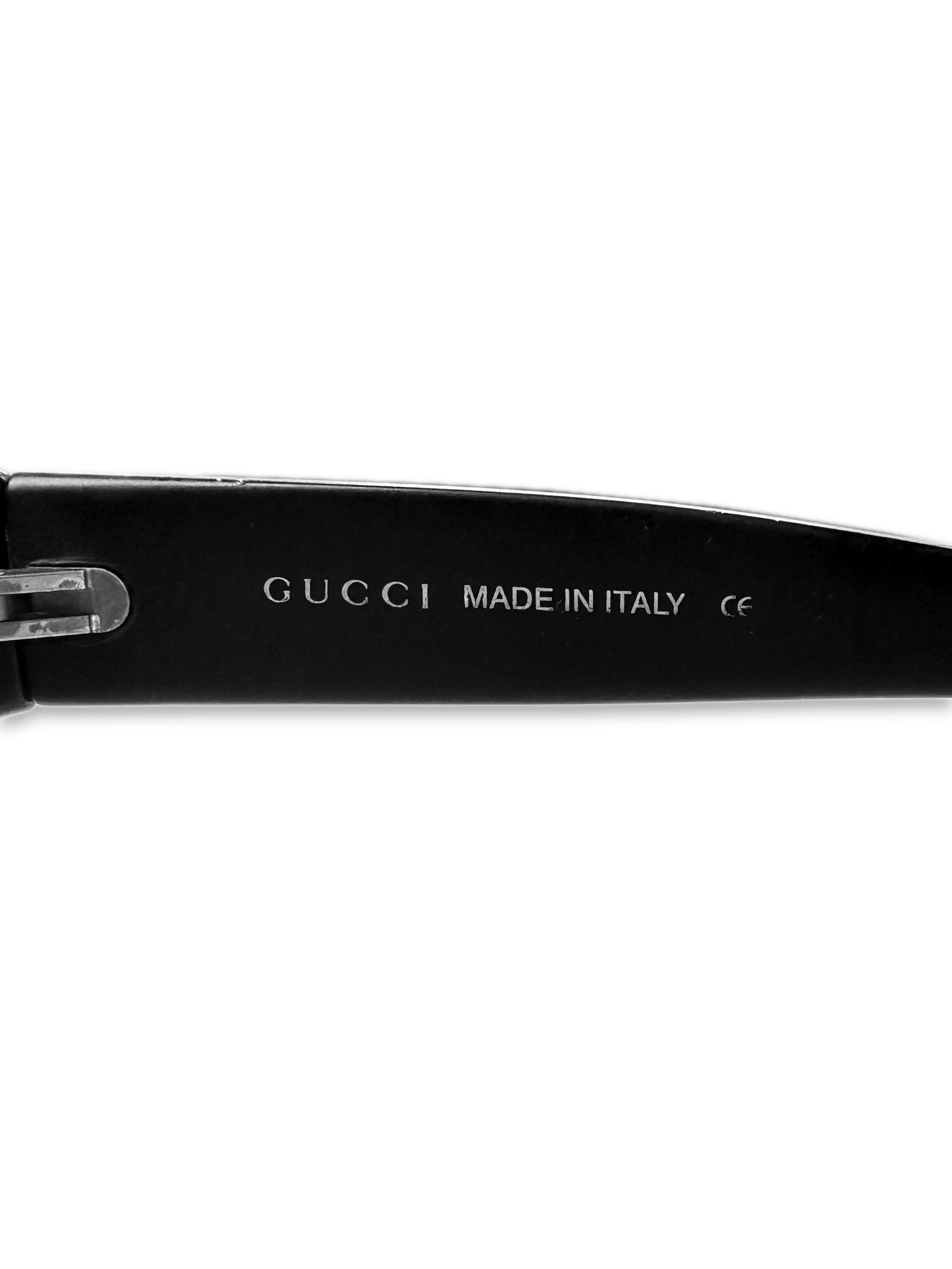 Gucci ‘G’ Logo Oval Black Tint Sunglasses