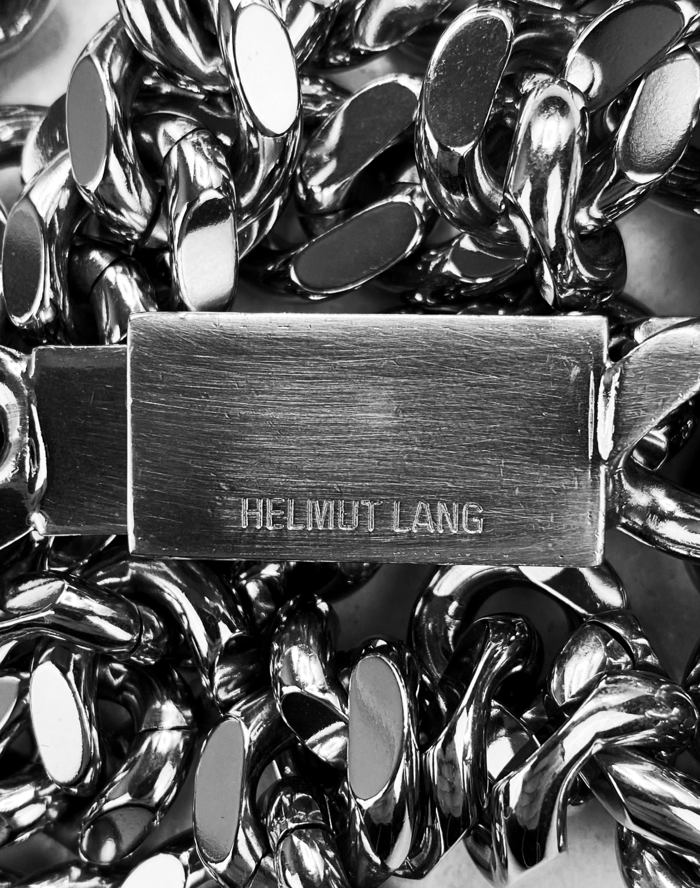 00’s Helmut Lang Silver Cuban Link Wallet Chain