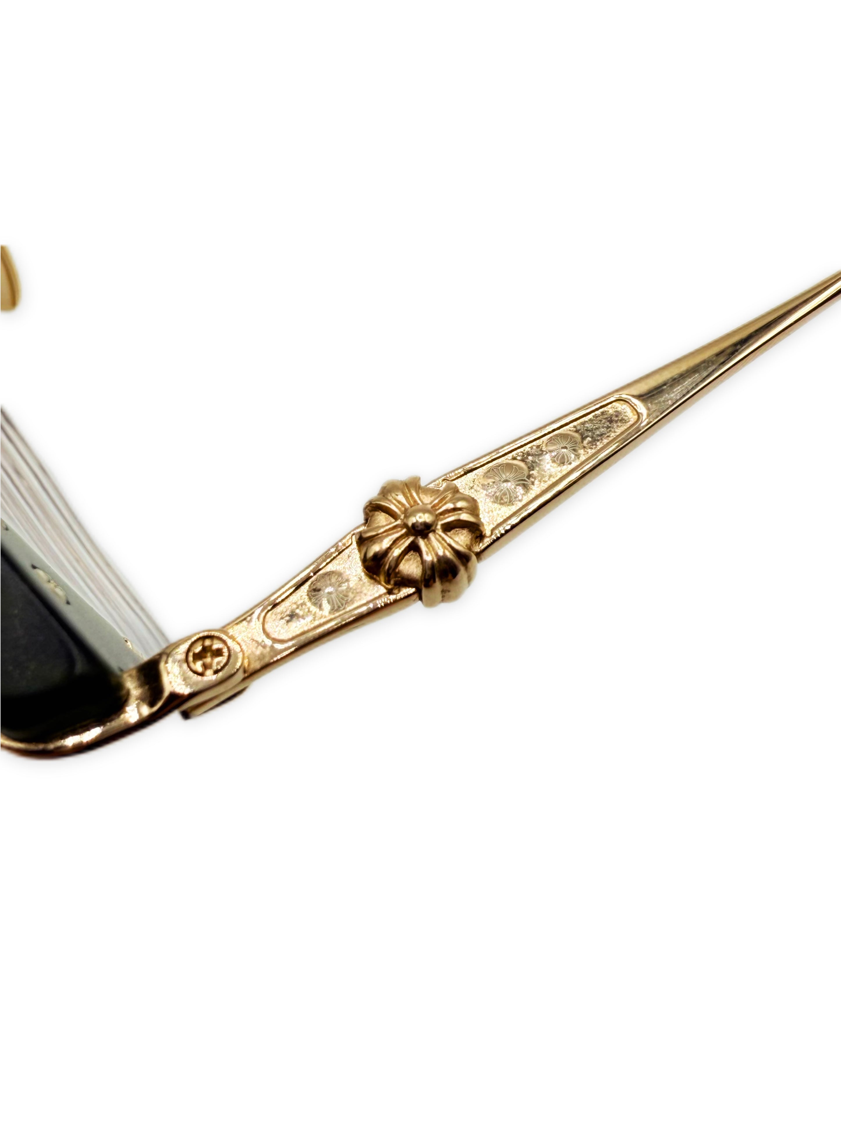 Chrome Hearts ‘Sluntradiction’ 22k Gold Clubmaster Glasses