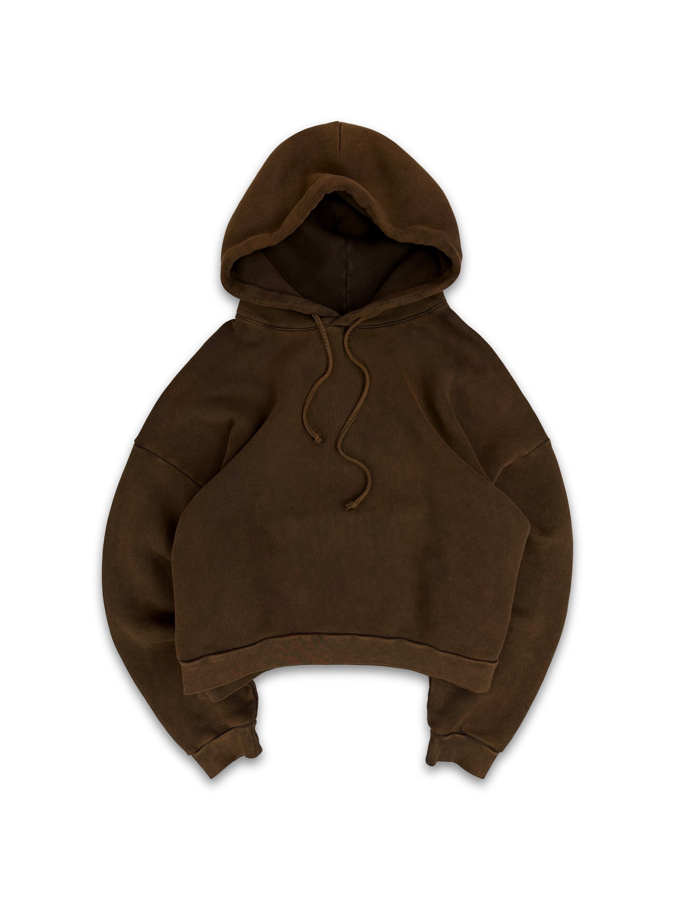 Acne Studios Dark Brown Cropped Heavy Weight Hoodie