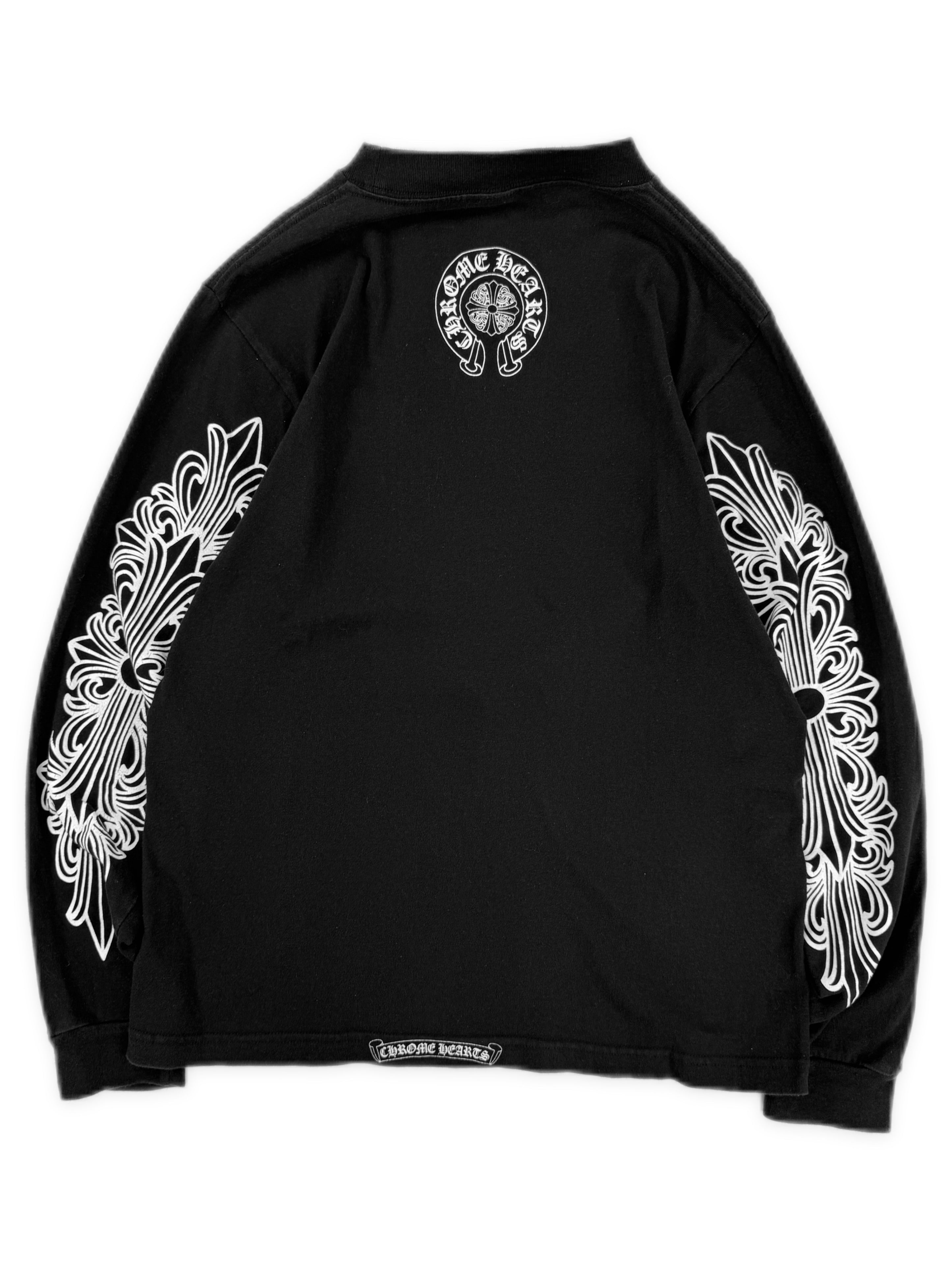 Chrome Hearts Vine Dagger Faded Floral Long Sleeve Shirt