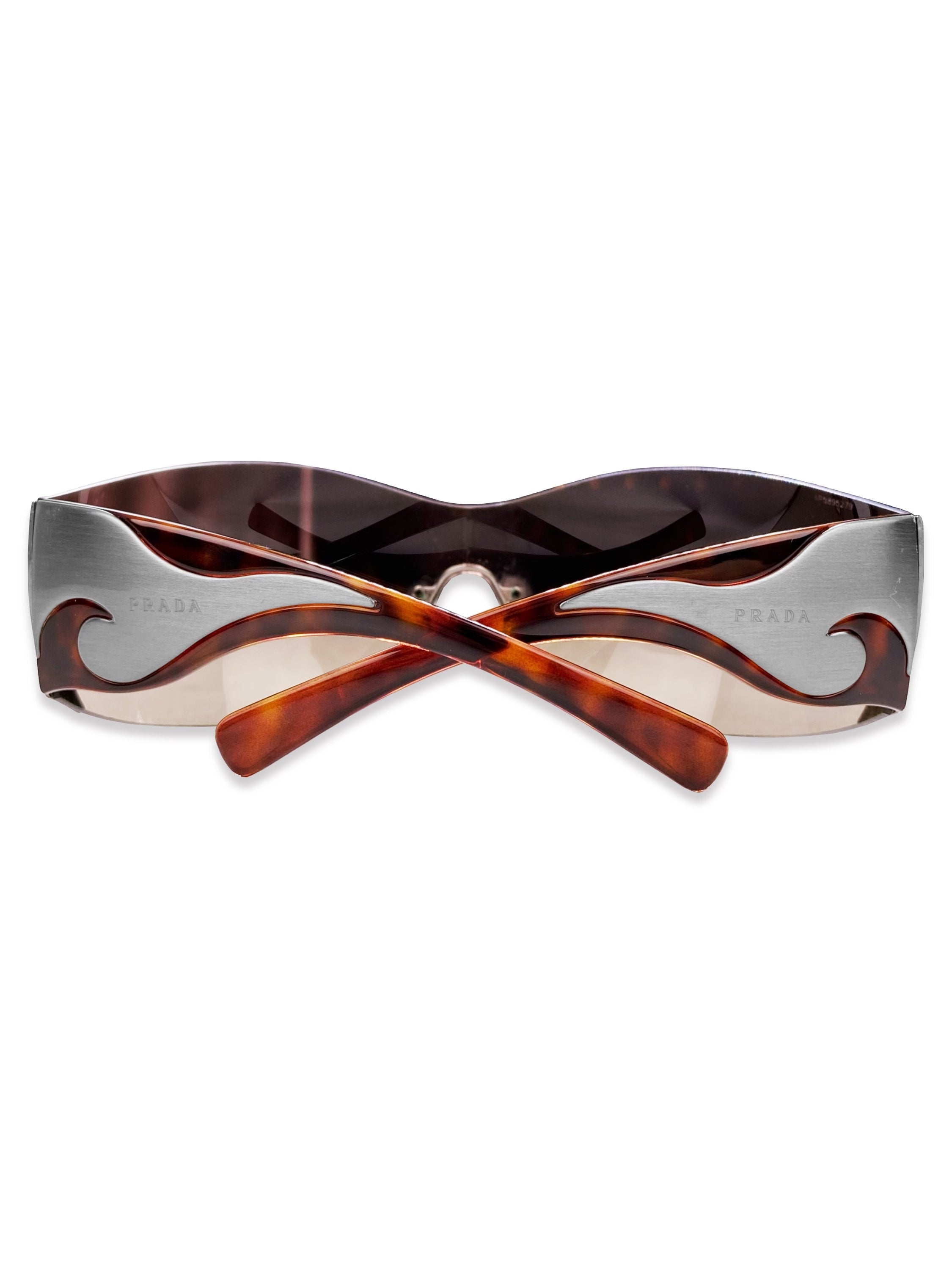 Prada Metallic Flame Emblem Rose Tint Incognito Sunglases