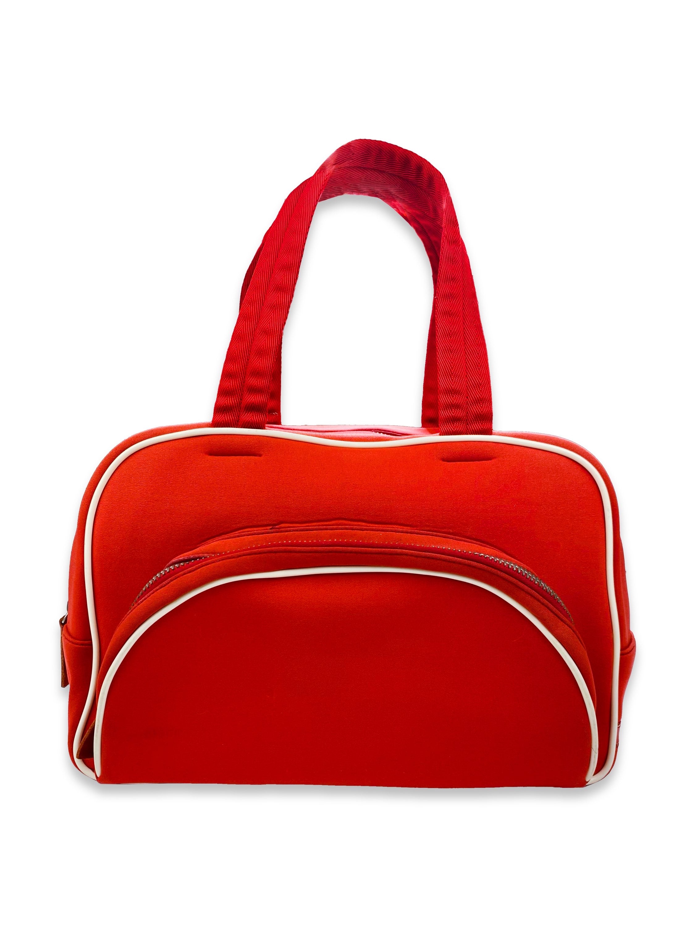 2000’s Prada Sport Nylon Cherry Red Multi-Pocket Hand Bag