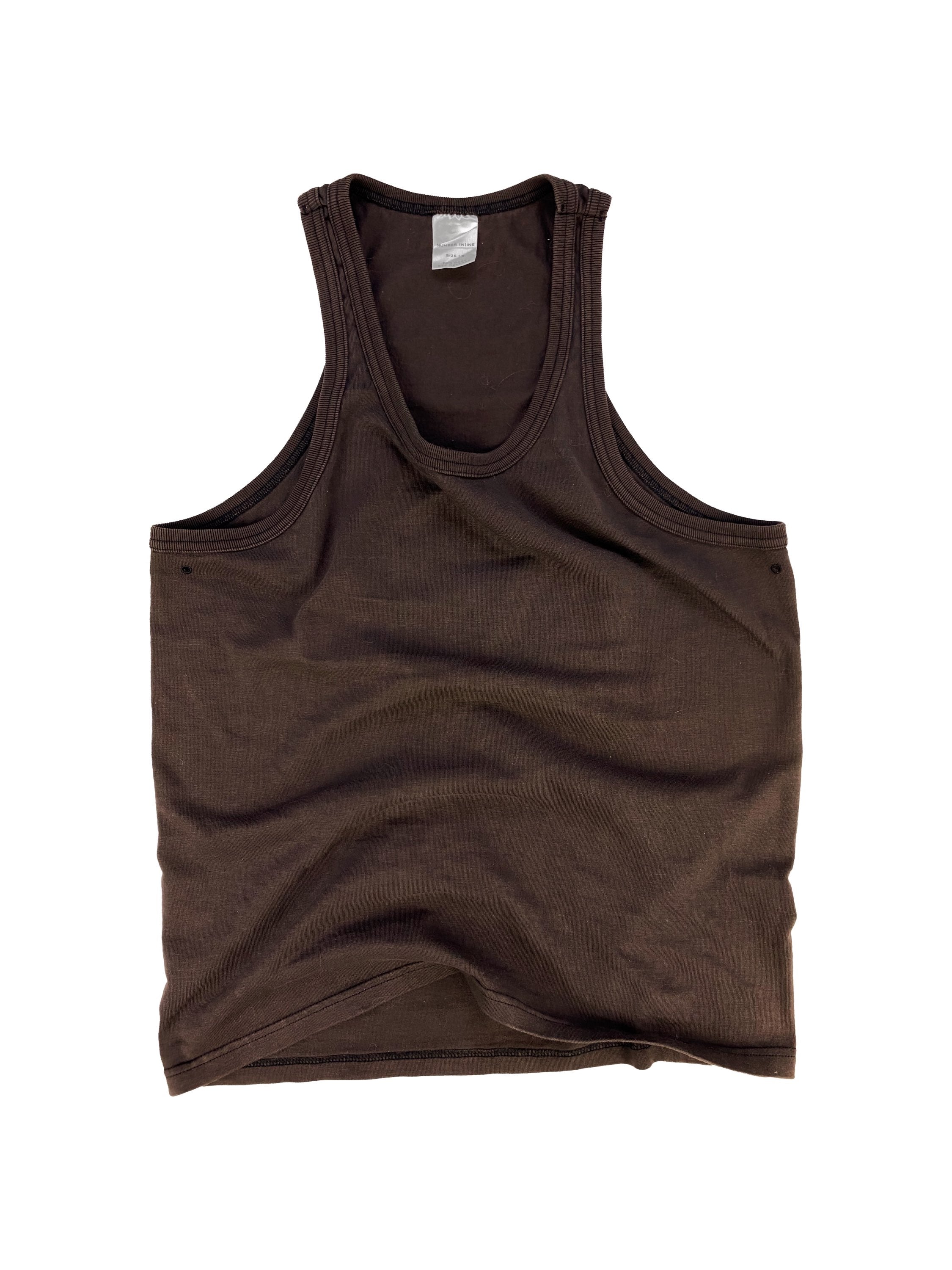 Number (N)ine Rustic Heavyweight Brown Tank-top