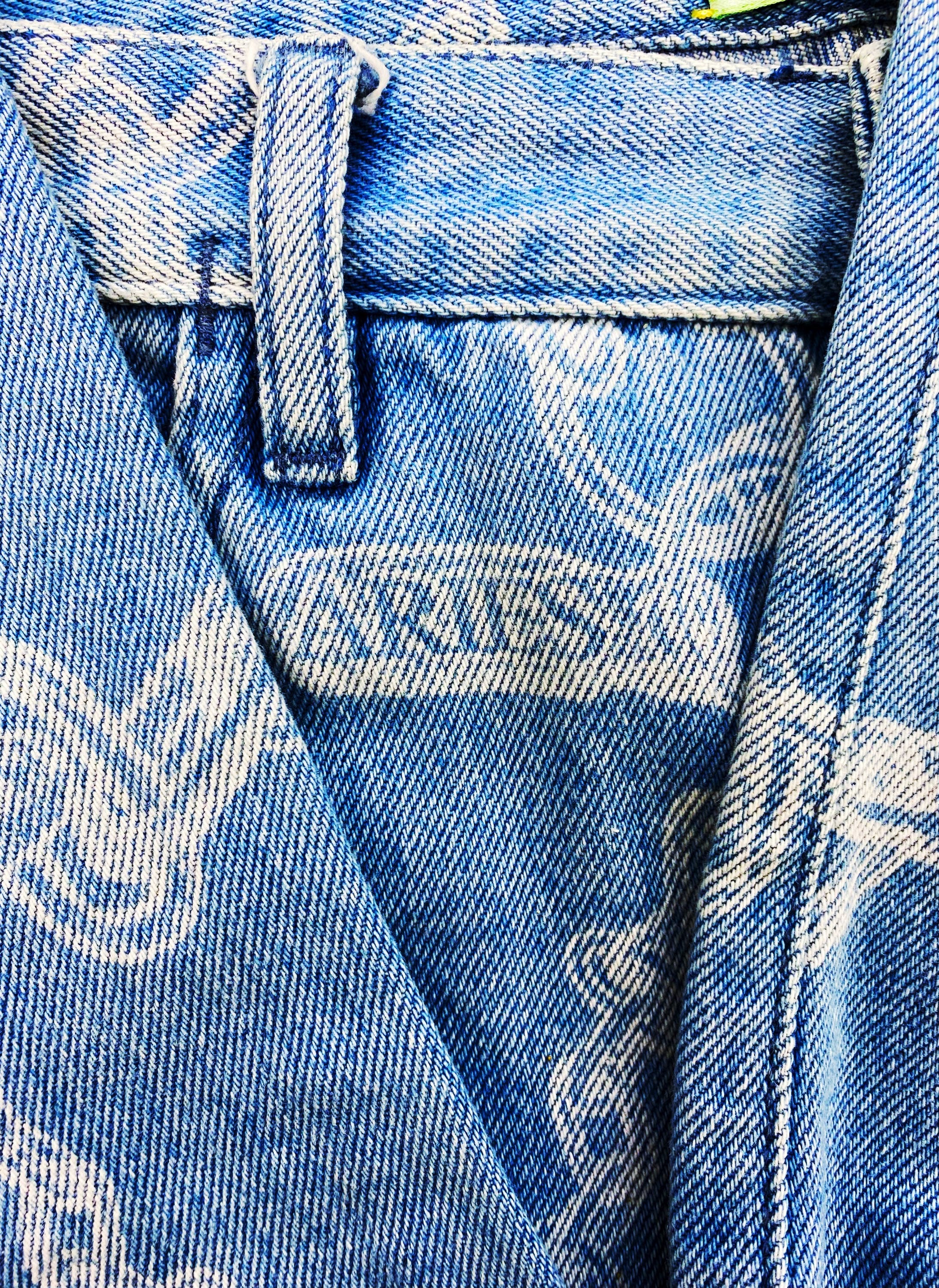 AW19 Aries ‘Chainlink’ Full Print Light Wash Denim Jeans