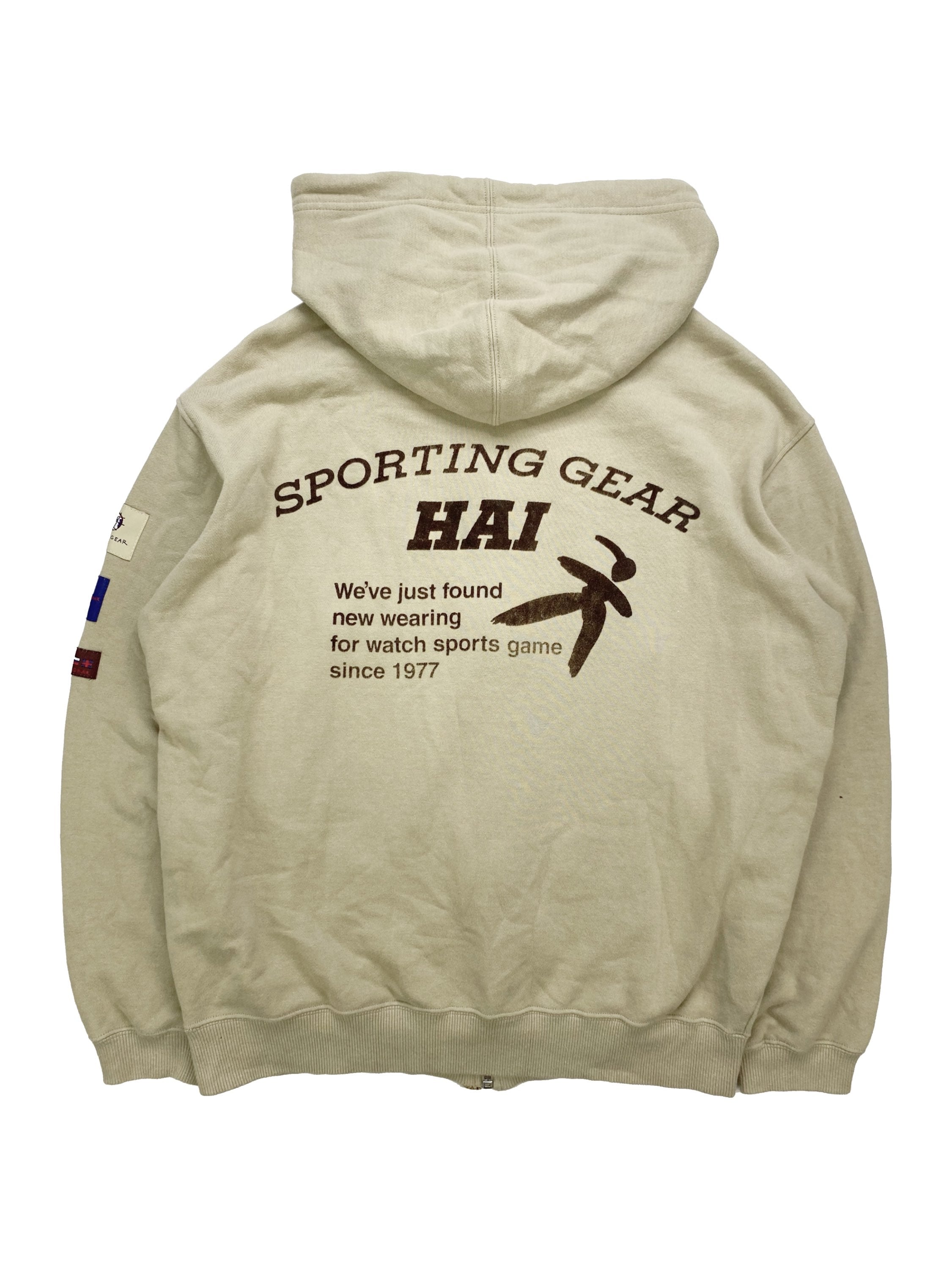 90’s Hai Sporting Gear by Issey Miyake Patched Flag Zip-Up Hoodie