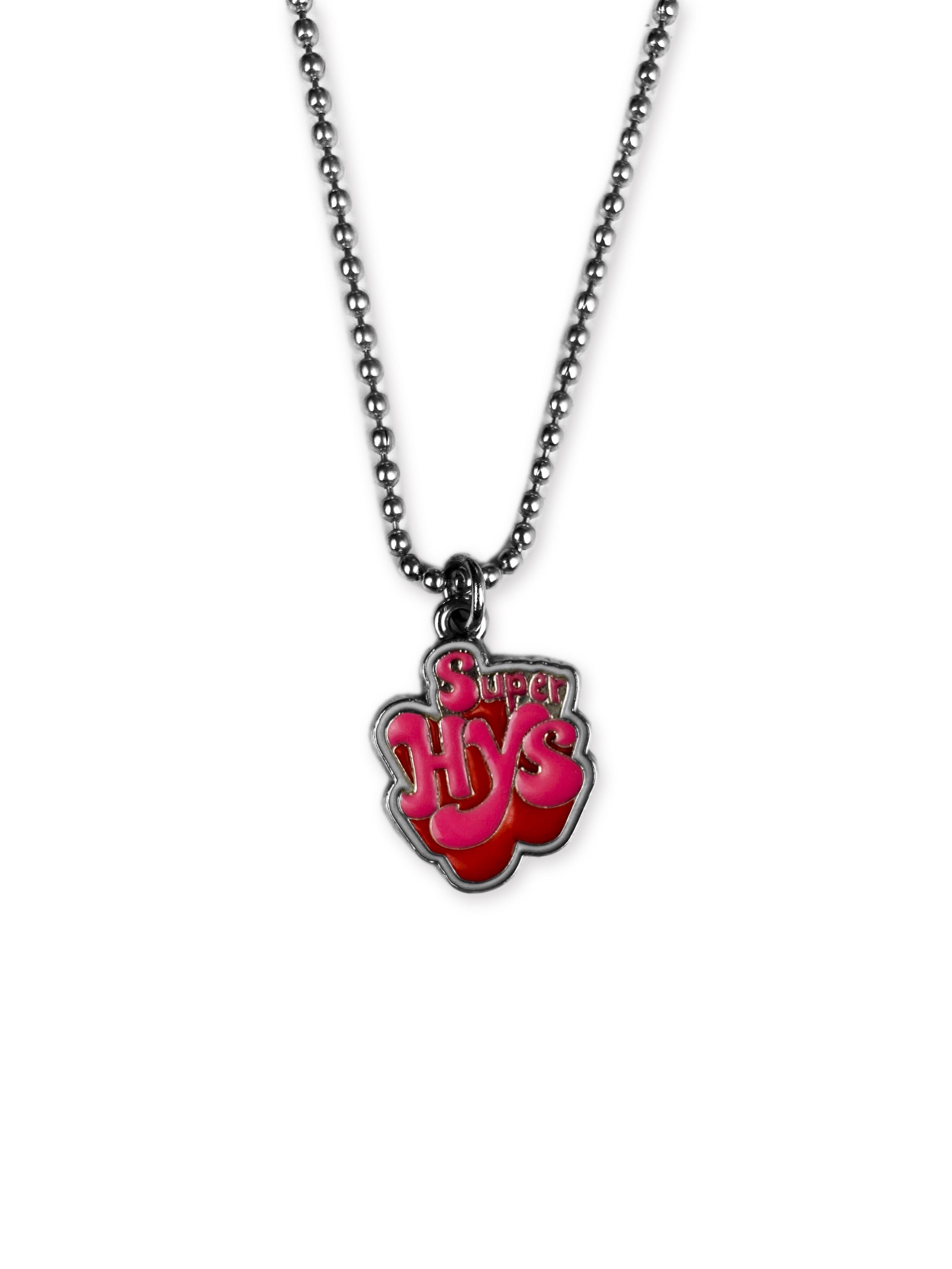 00s Hysteric Glamour ‘Super Hys’ Hot Pink Two Tone Necklace