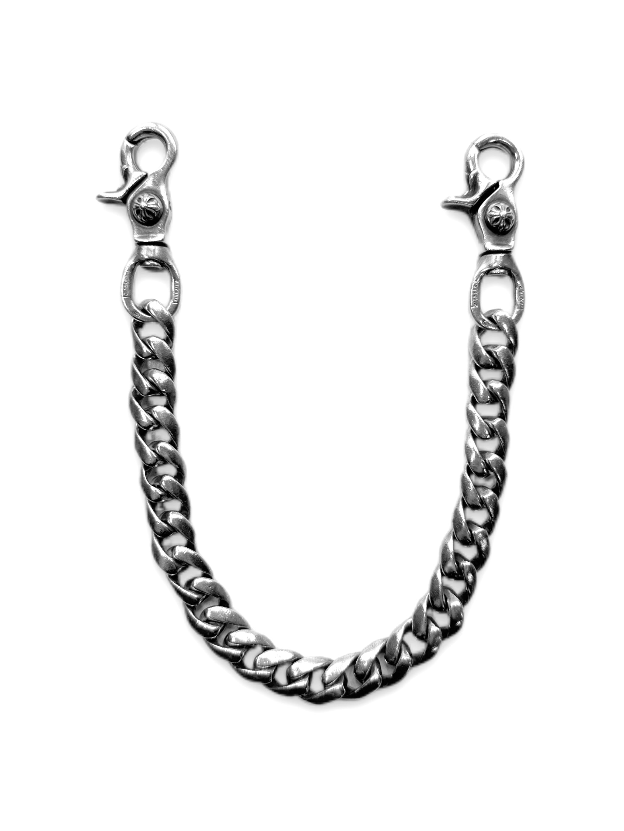 Chrome Hearts 15.5 in Double Lobster Clasp Cuban Link Wallet Chain.