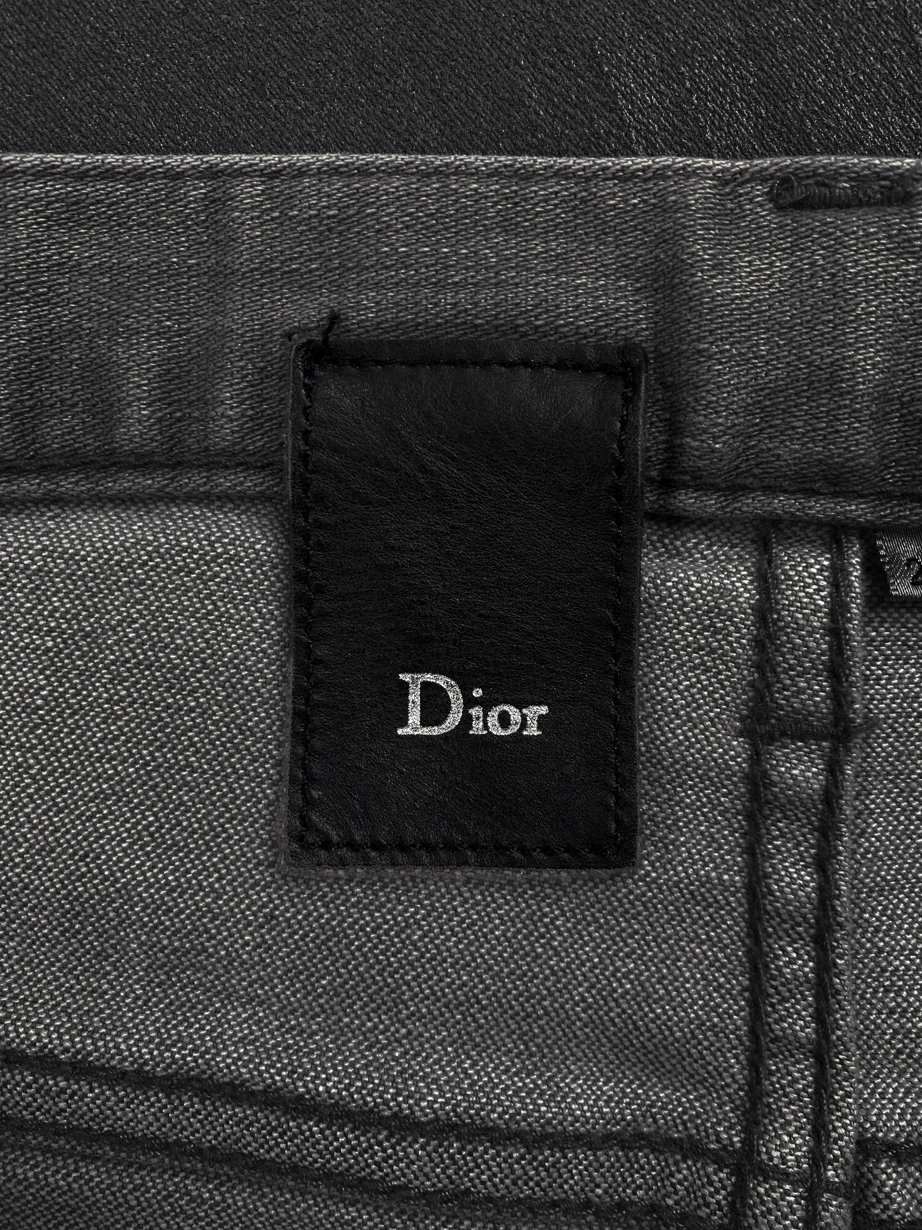 Dior by Hedi Slimane Gradient Dip-Dye Waxed Skinny Denim