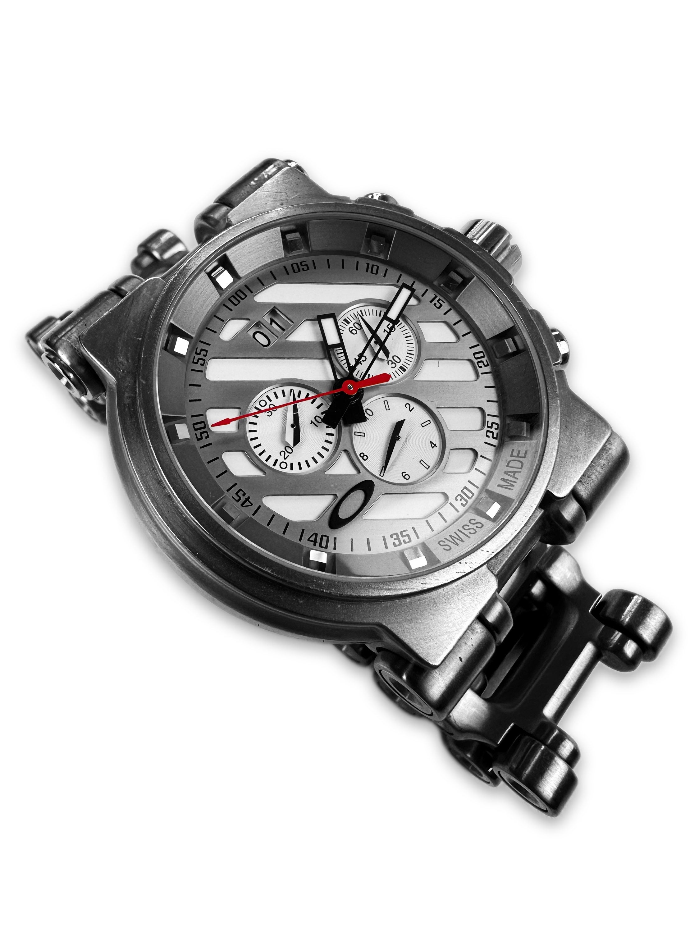2011 Oakley ‘Hollowpoint’ Titanium White Chronograph Analog Wristwatch